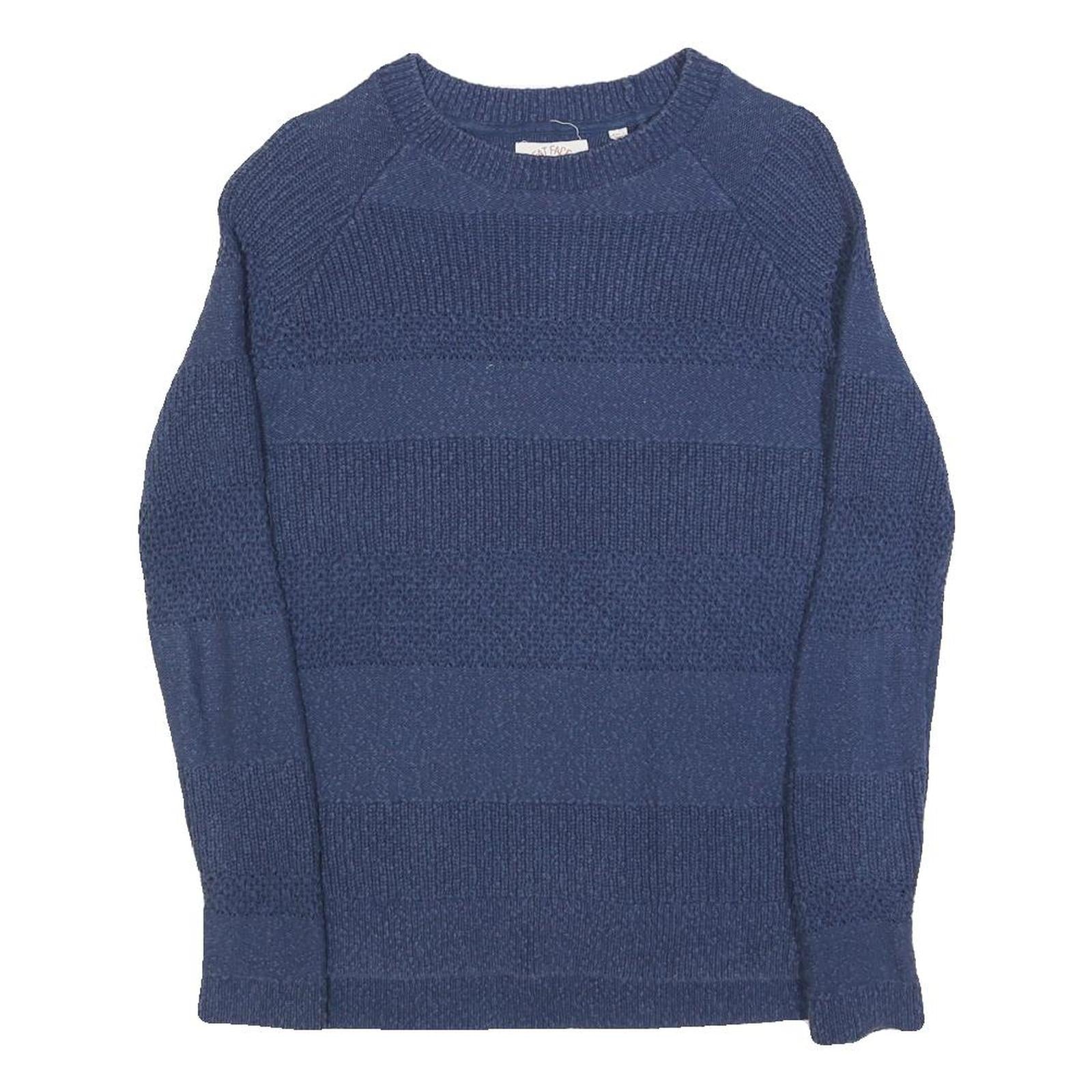 FAT FACE Womens Blue Patterned Jumper Crew Neck Basic Knit UK 8 Cotton Blend Refurbished - N/A refurbished available on Cerqular