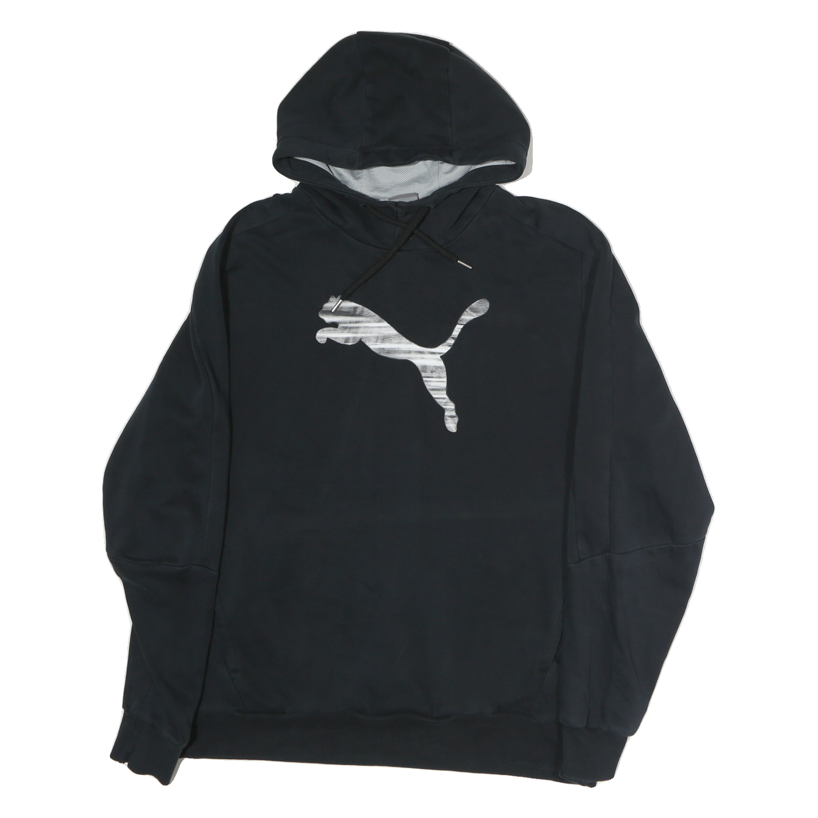 PUMA Mens Black Hoodie M Cotton Pullover Sweatshirt Large Logo Print Refurbished - N/A refurbished available on Cerqular