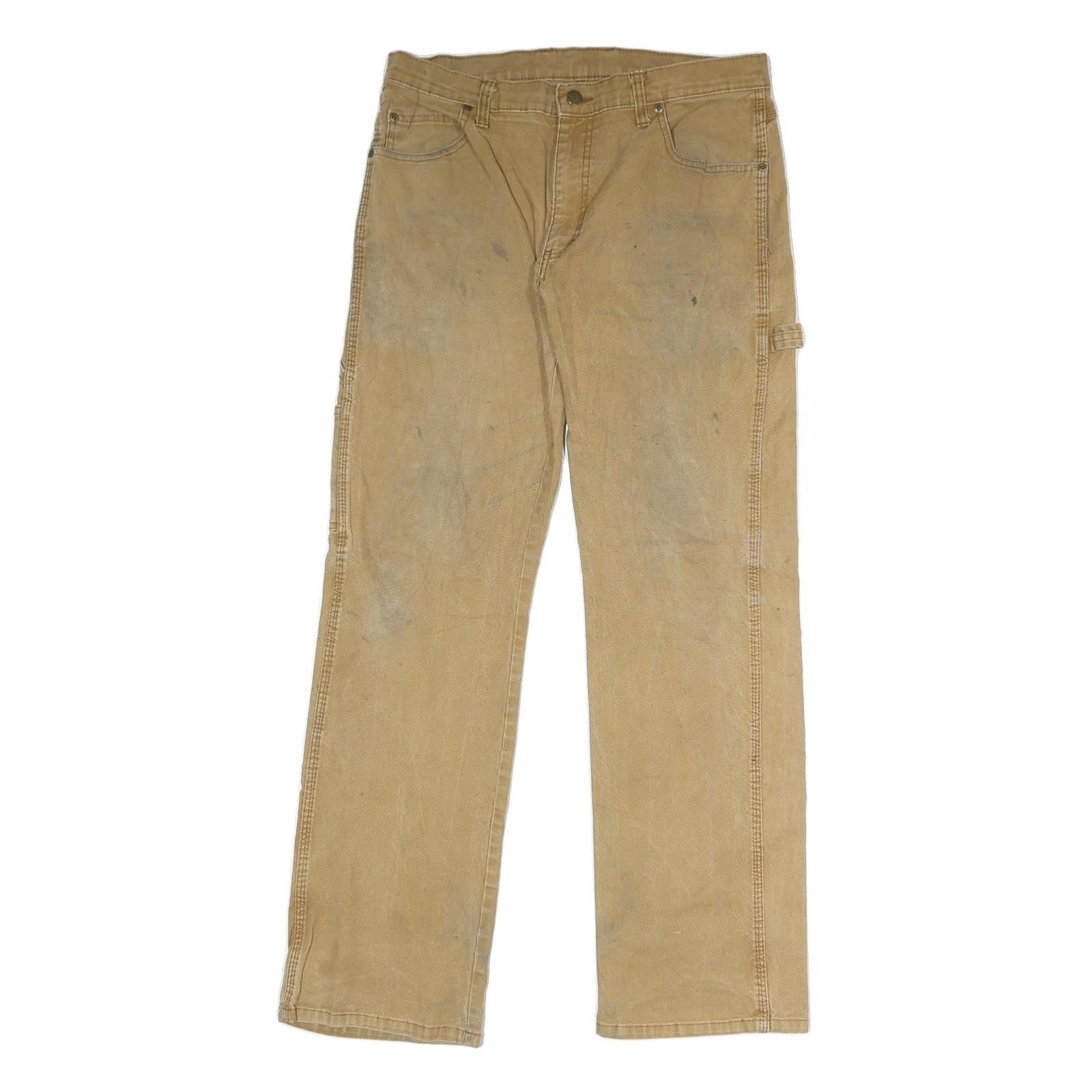 DICKIES Mens Jeans Beige Regular Straight Denim W34 L32 Workwear Zip Closure Refurbished - N/A refurbished available on Cerqular