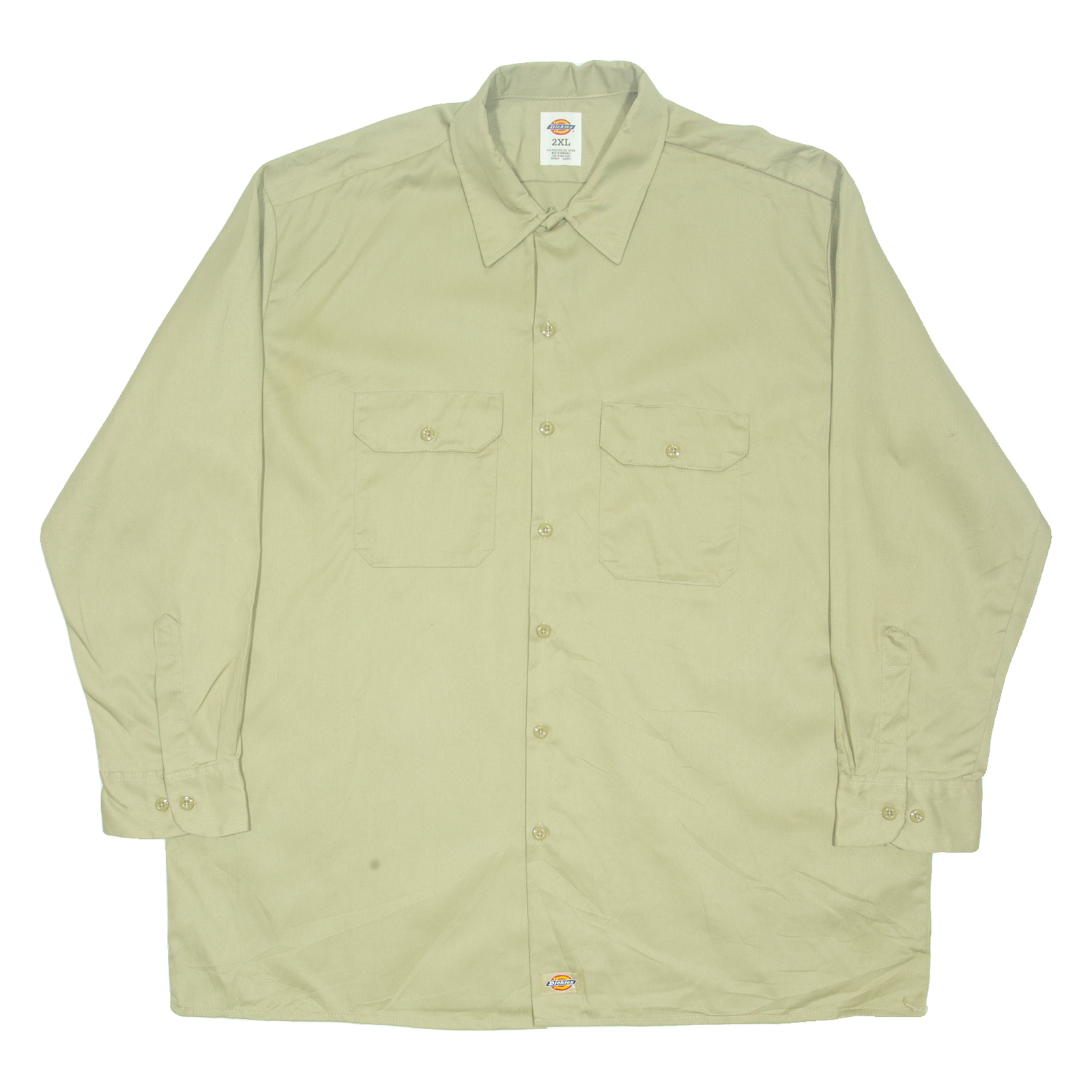 DICKIES Mens Plain Shirt Brown Long Sleeve 2XL Refurbished - N/A refurbished available on Cerqular