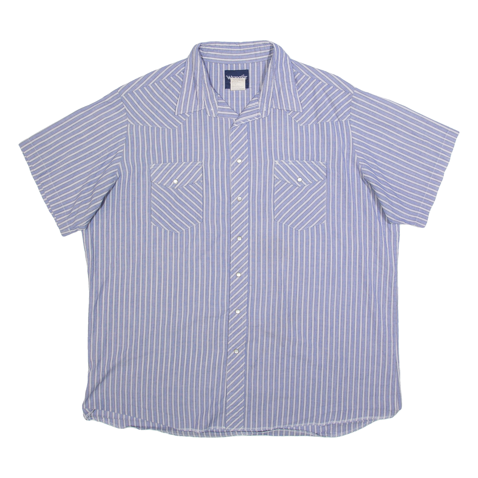 WRANGLER Mens Shirt Blue Striped 2XL Refurbished - N/A refurbished available on Cerqular