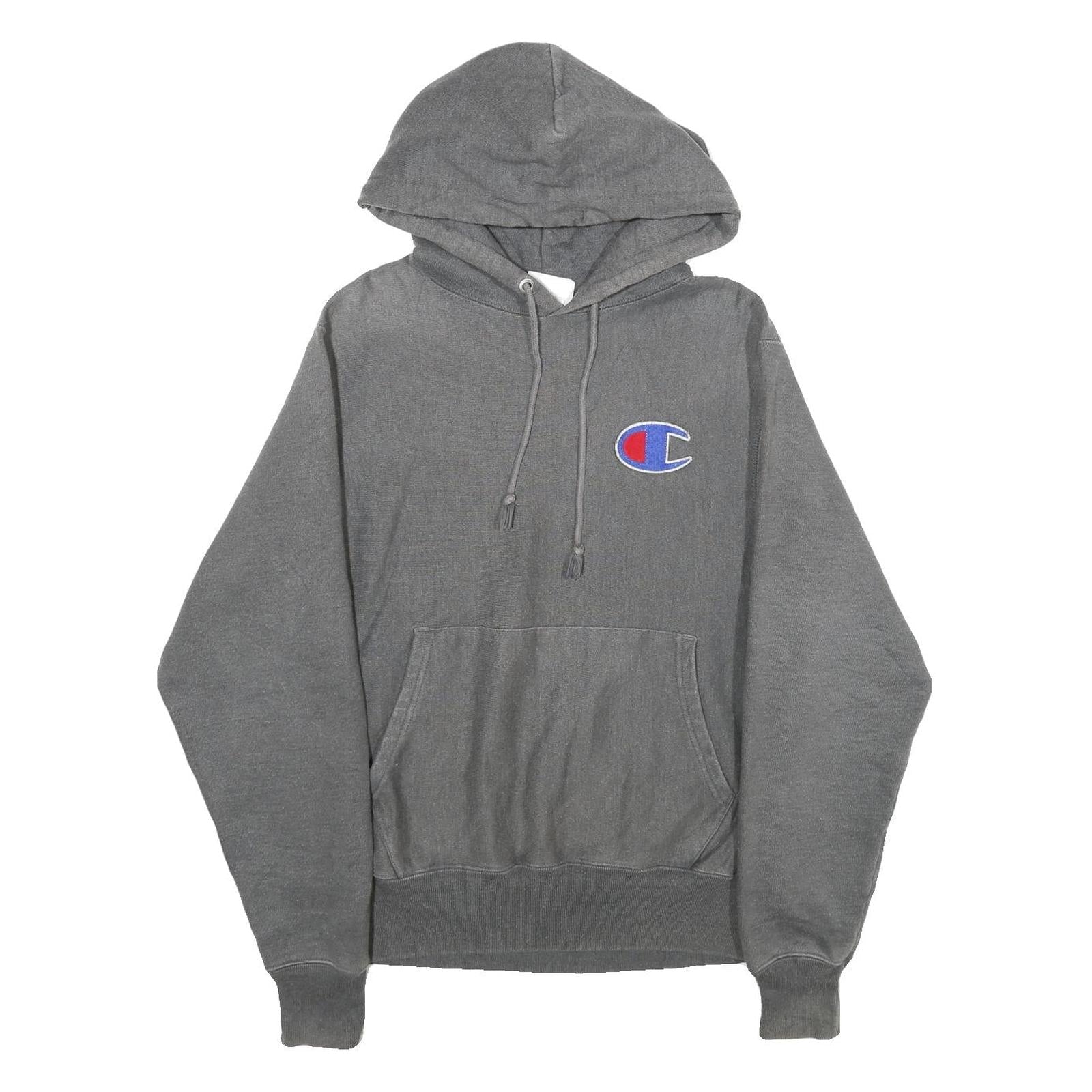 CHAMPION REVERSE WEAVE Mens Grey Hoodie S Cotton Blend Pullover Drawstring Refurbished - N/A refurbished available on Cerqular