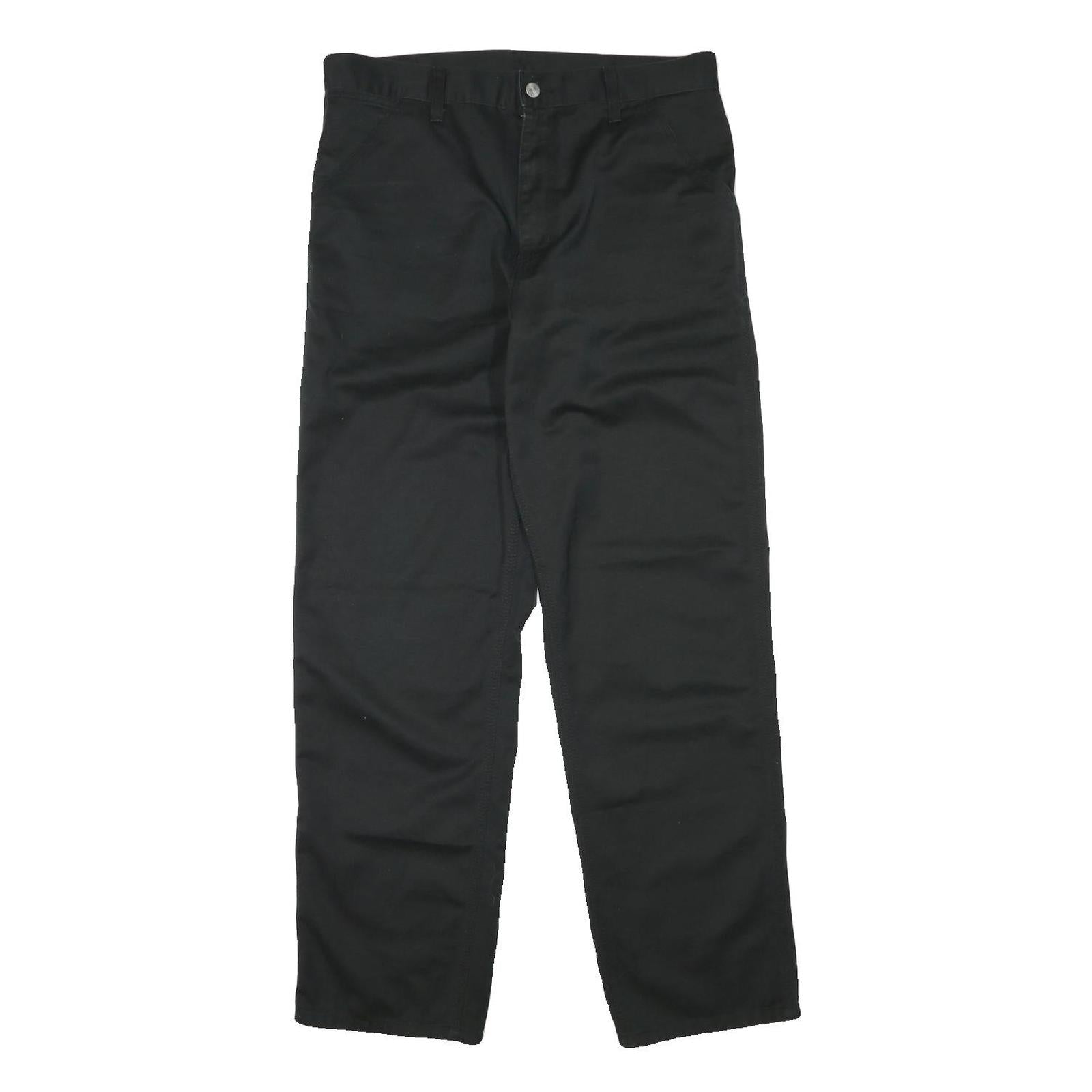 CARHARTT Mens Black Regular Fit Straight Cotton Blend Trousers W34 L31 Workwear Refurbished - N/A refurbished available on Cerqular