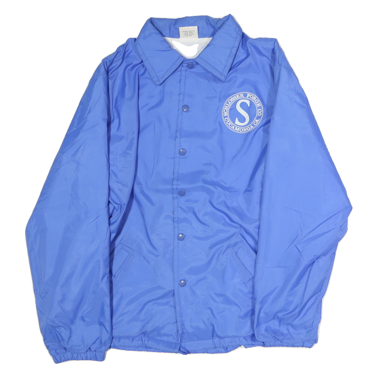 BIRDIE Mens Blue Polyester Blend Button Jacket M Lightweight Retro Logo Print Refurbished - N/A refurbished available on Cerqular