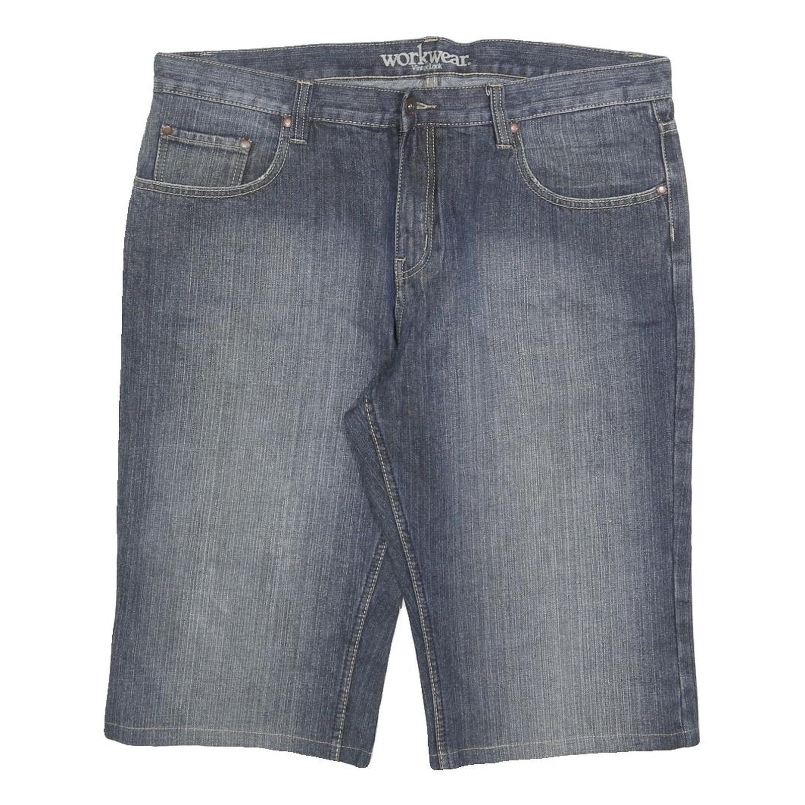 VINTAGE LOOK Mens Denim Blue Casual Shorts XL W40 Cotton Blend Workwear Refurbished - N/A refurbished available on Cerqular