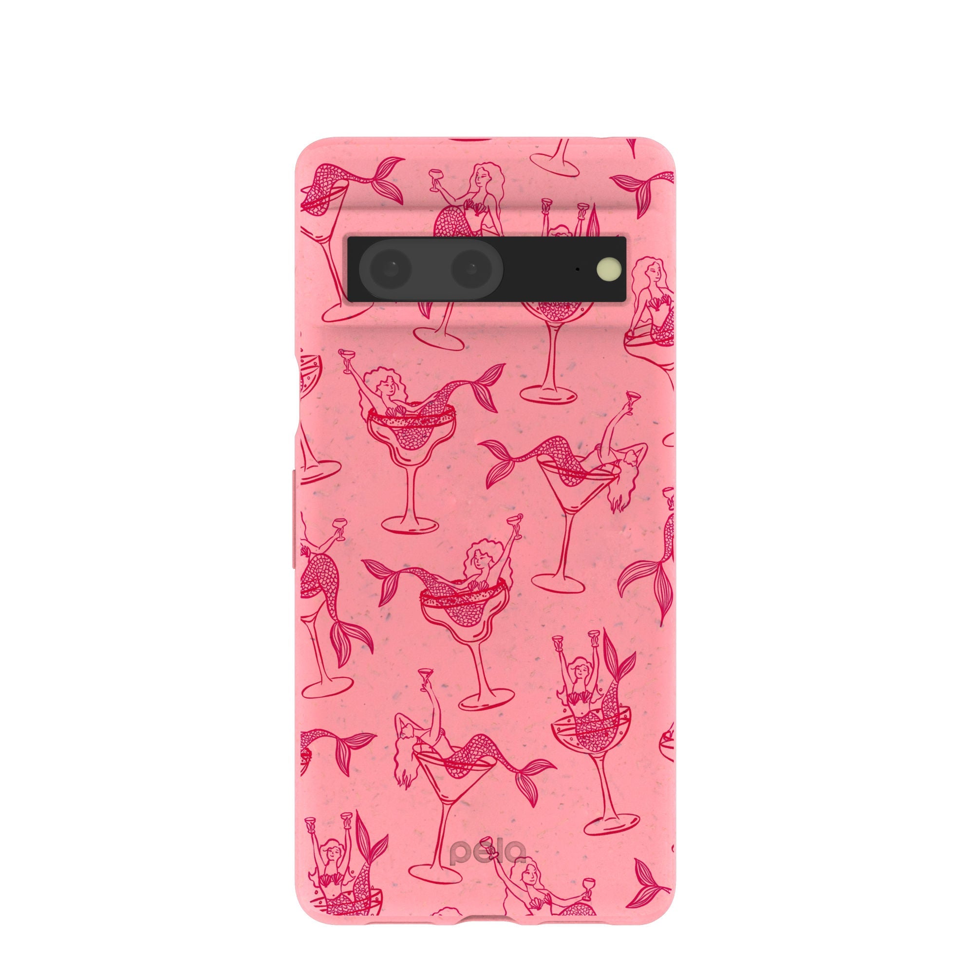 Bubblegum Pink Mermaid Cocktail Google Pixel 7 Case Refurbished - Pela Case refurbished available on Cerqular