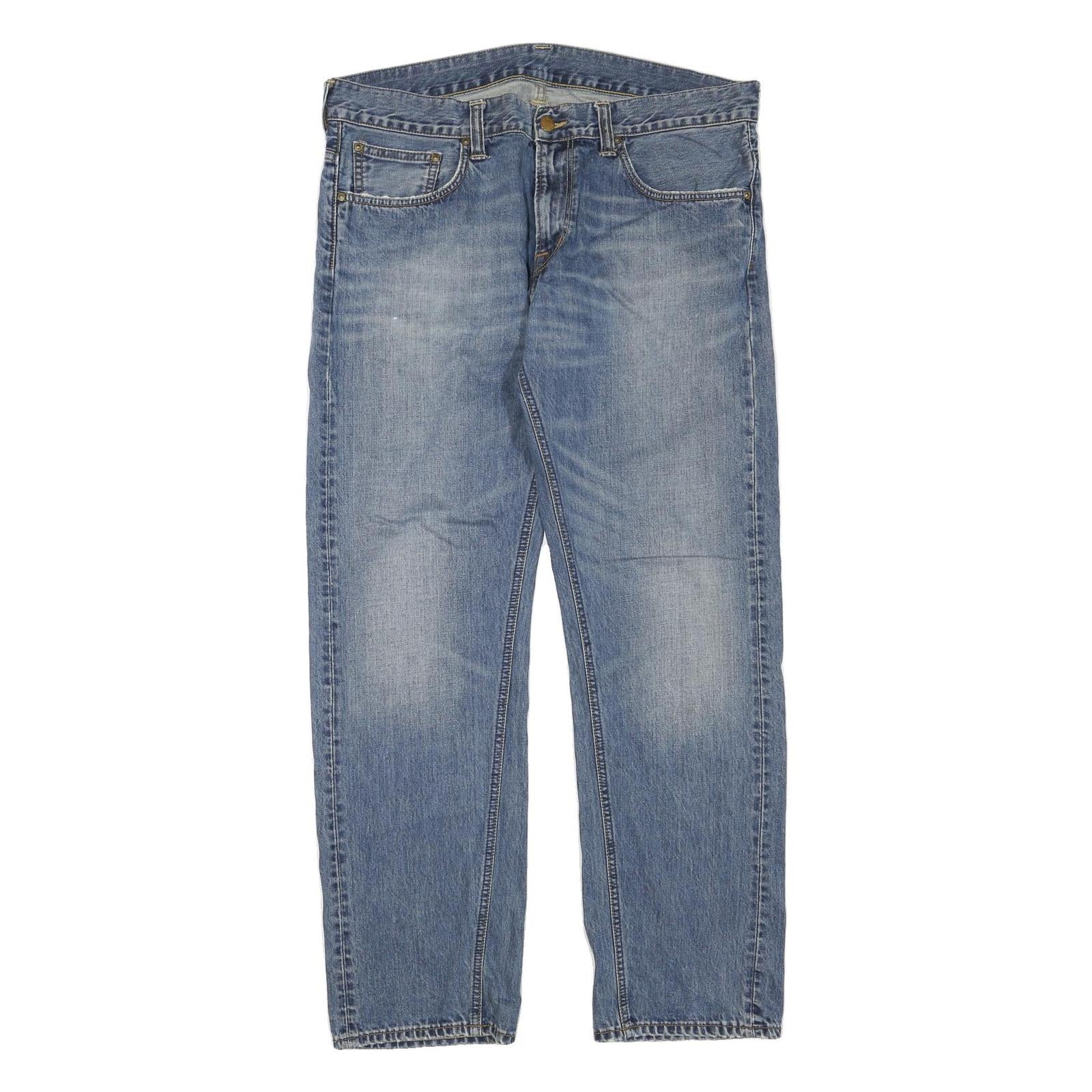 CARHARTT Mens Regular Fit Blue Denim Jeans W38 L32 Zip Cotton Blend Workwear Refurbished - N/A refurbished available on Cerqular