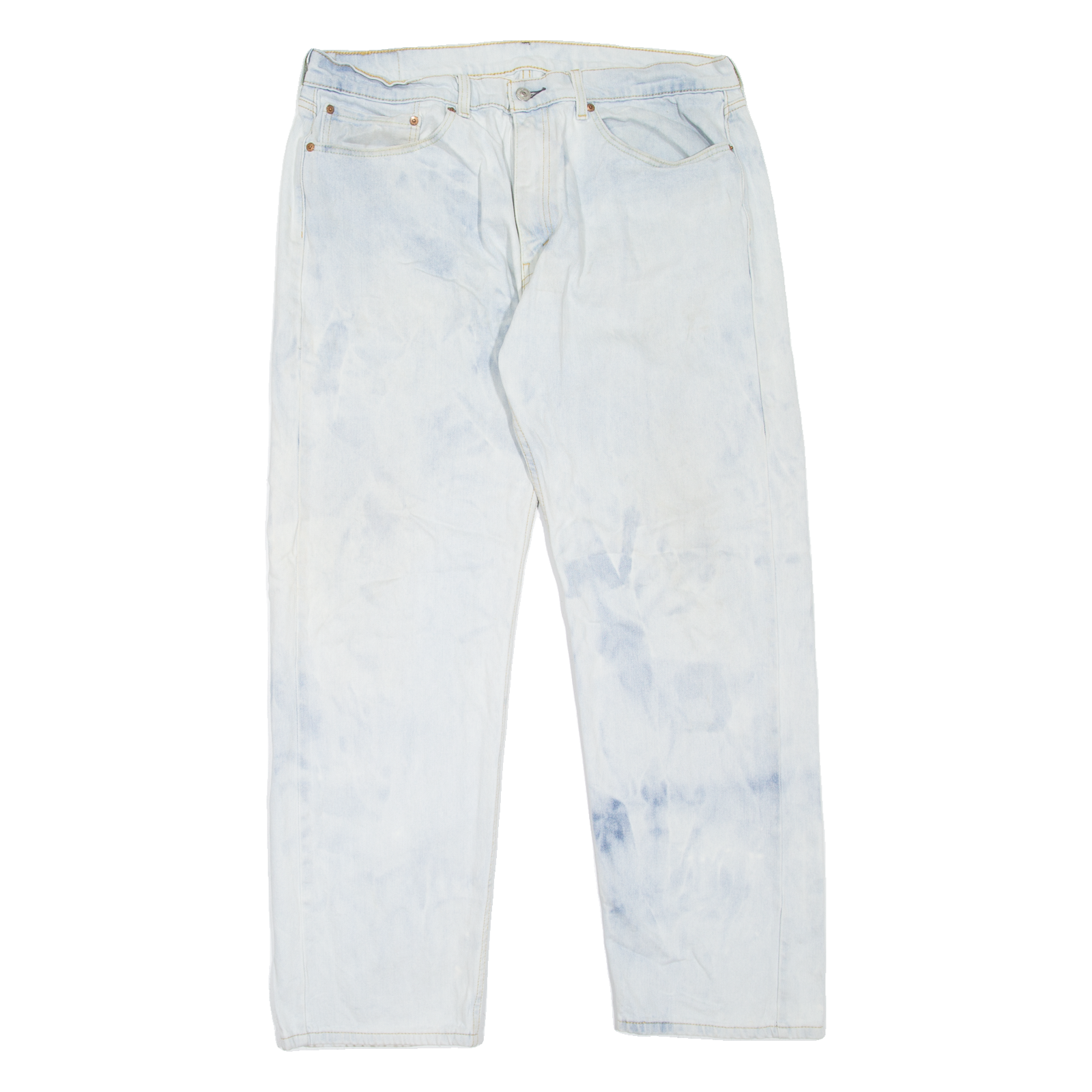 LEVI'S 505 Jeans Mens Blue Regular Straight Acid Wash W36 L32 Refurbished - N/A refurbished available on Cerqular