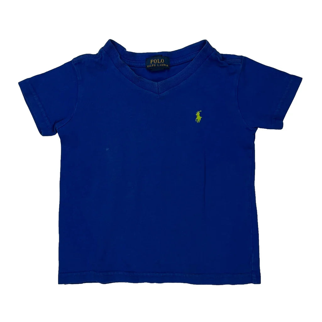 Age 2 Polo By Ralph Lauren T-Shirt - 2XS Blue Cotton Refurbished - Thrifted (note: this is a term often used to describe second- refurbished available on Cerqular