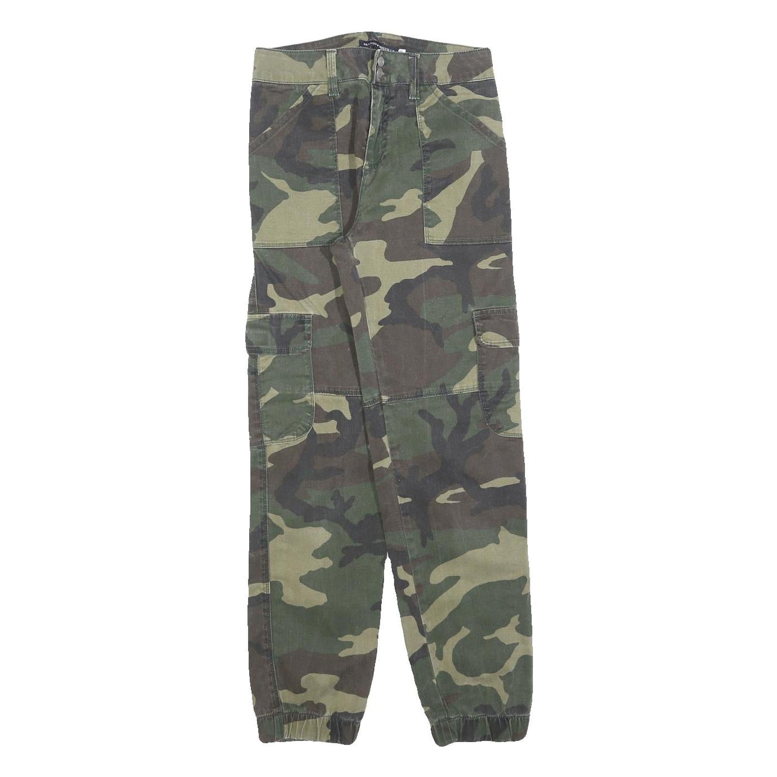 BRANDY MELVILLE Womens Cotton Blend Green Camouflage Regular Fit Cargo Trousers Refurbished - N/A refurbished available on Cerqular