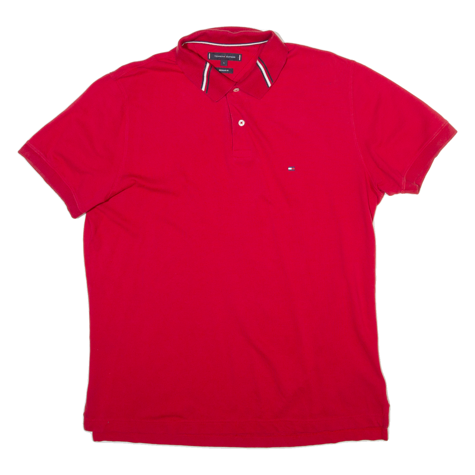 TOMMY HILFIGER Mens Polo Shirt Red L Refurbished - N/A refurbished available on Cerqular