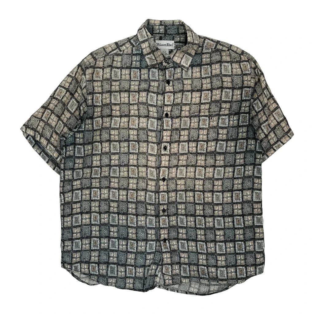 Willow Bay Checked Short Sleeve Shirt - Large Multicoloured Viscose Refurbished - Thrifted (note: this is a term often used to describe second- refurbished available on Cerqular