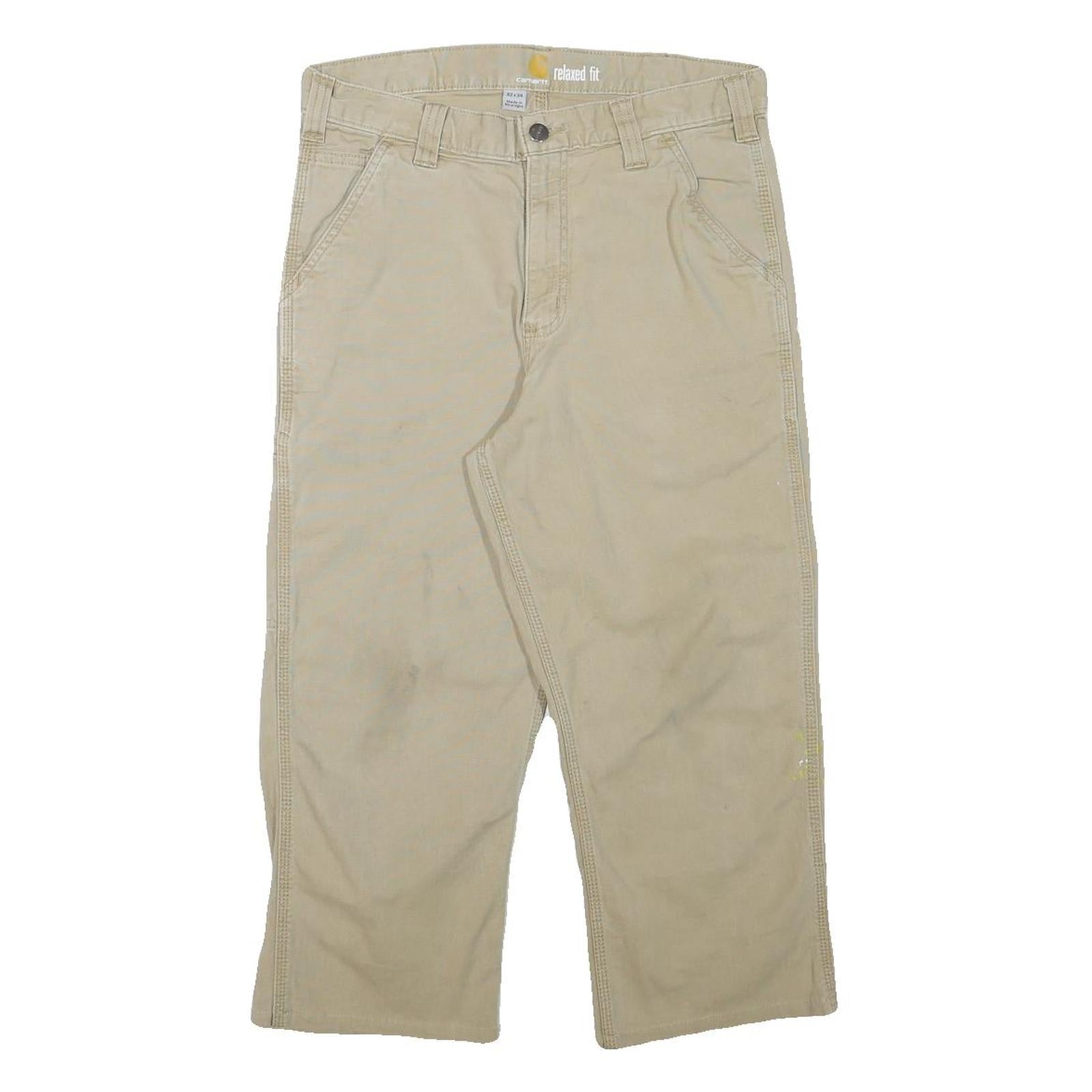 CARHARTT Mens Relaxed Fit Beige Cotton Blend Trouser W30 L21 Workwear Casual Refurbished - N/A refurbished available on Cerqular