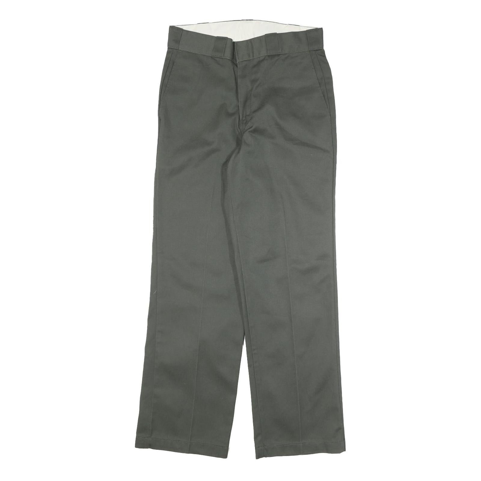 DICKIES Mens Cotton Blend Regular Fit Straight Trousers Grey W30 L30 Workwear Refurbished - N/A refurbished available on Cerqular