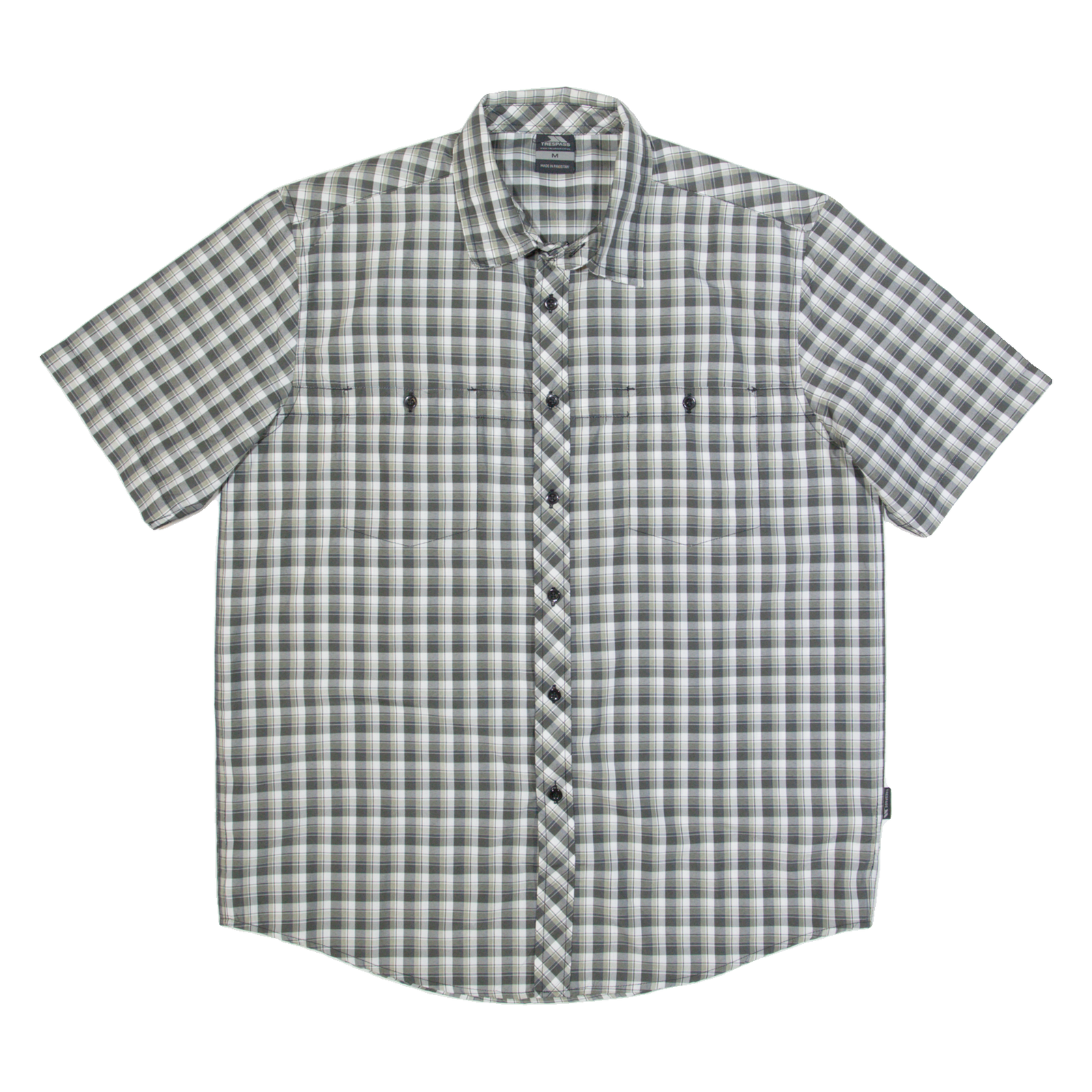 TRESPASS Mens Shirt Grey Check M Refurbished - N/A refurbished available on Cerqular