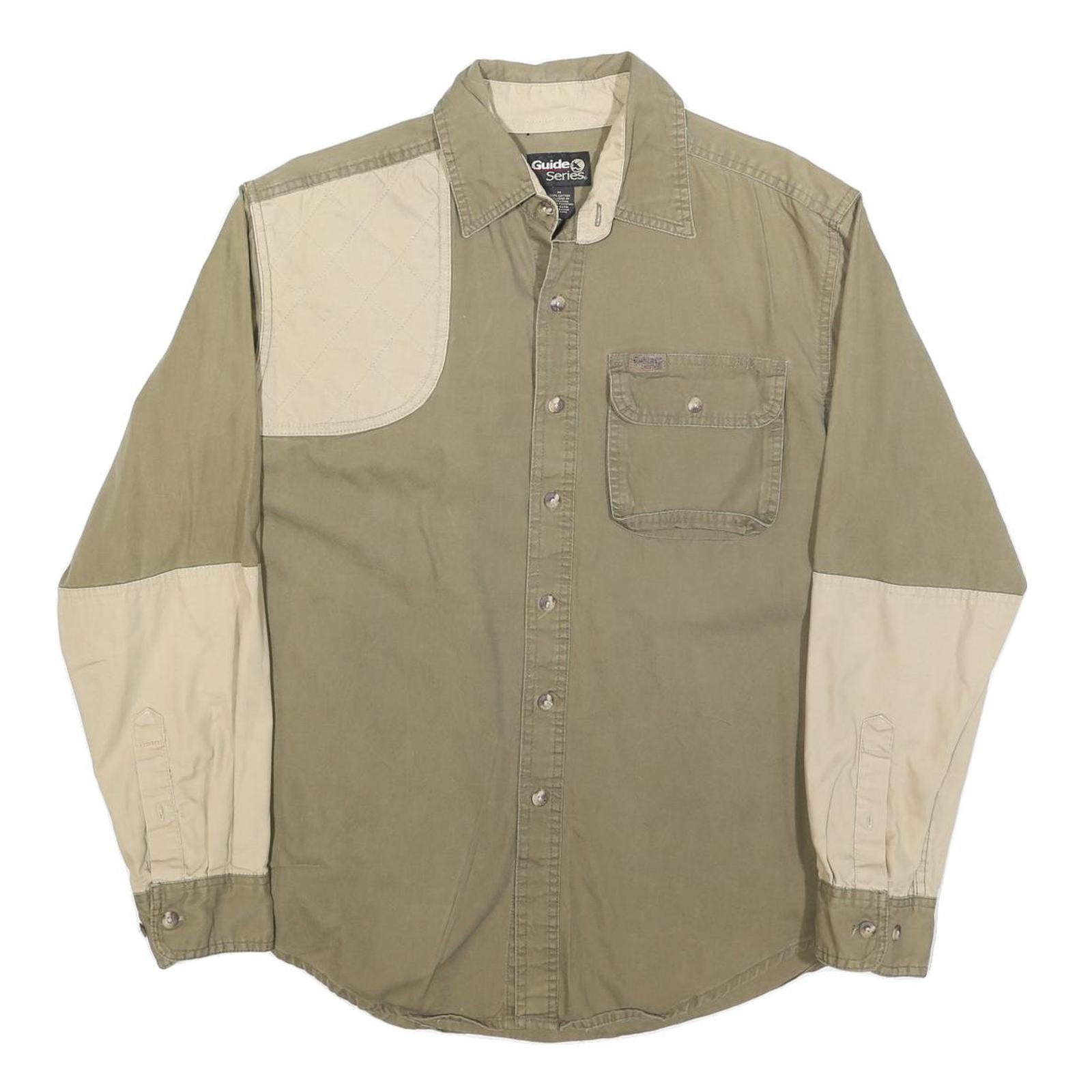 GUIDE SERIES Mens Beige & Cream Cotton Blend Shirt M Colourblock Casual Utility Refurbished - N/A refurbished available on Cerqular