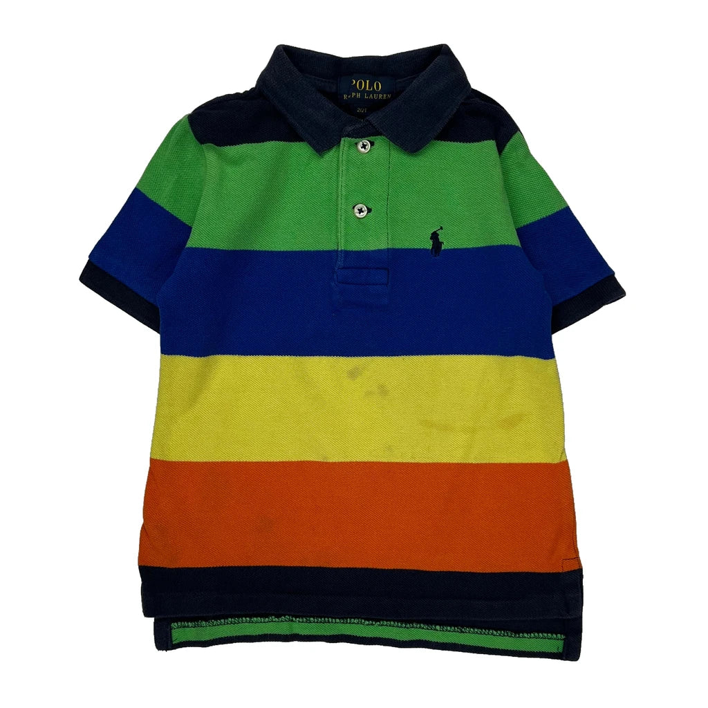 Age 1.5 Polo By Ralph Lauren Striped Polo Shirt - 2XS Multicoloured Cotton Refurbished - Thrifted (note: this is a term often used to describe second- refurbished available on Cerqular