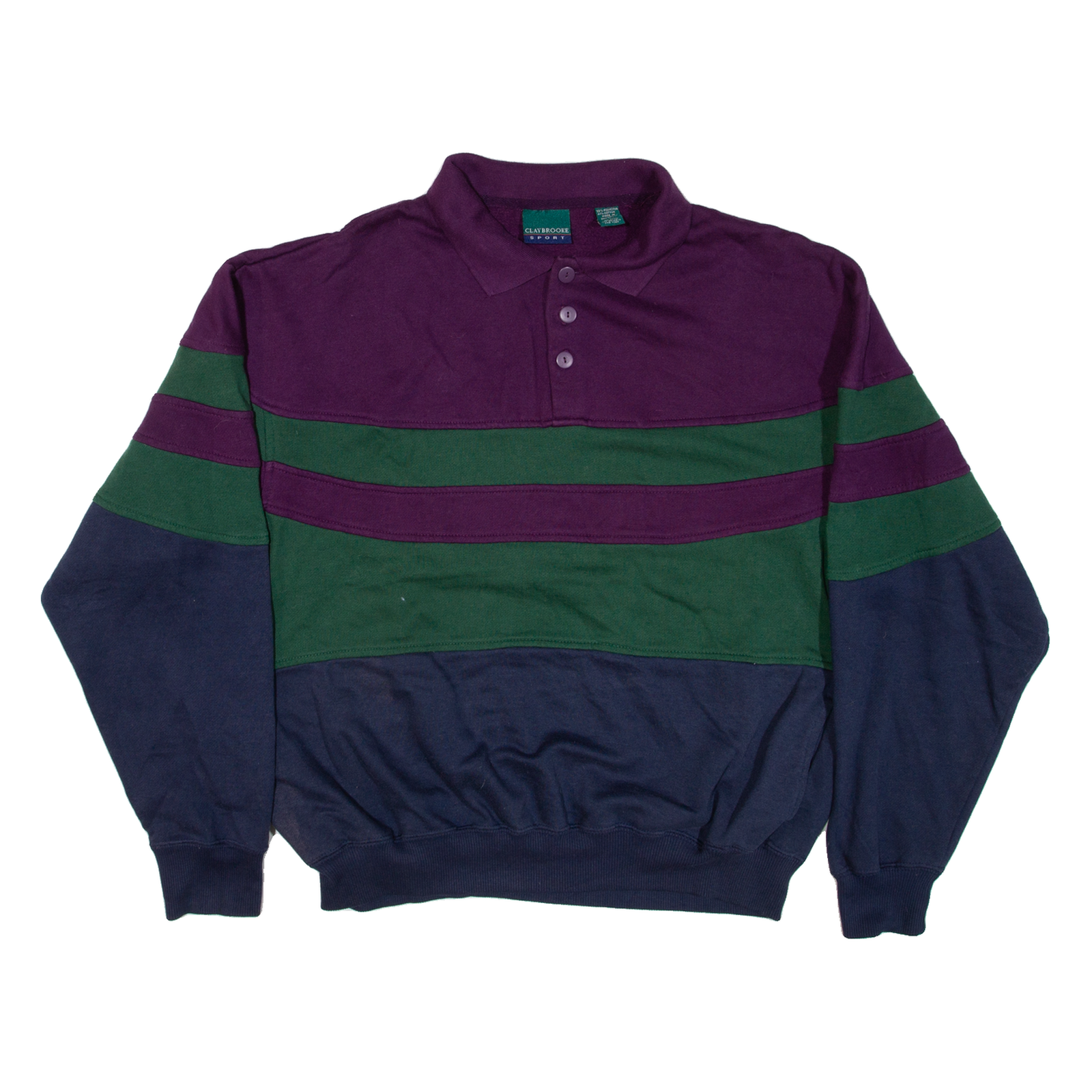 CLAYBROOKE SPORT Mens Sweatshirt Blue Collared L Refurbished - N/A refurbished available on Cerqular