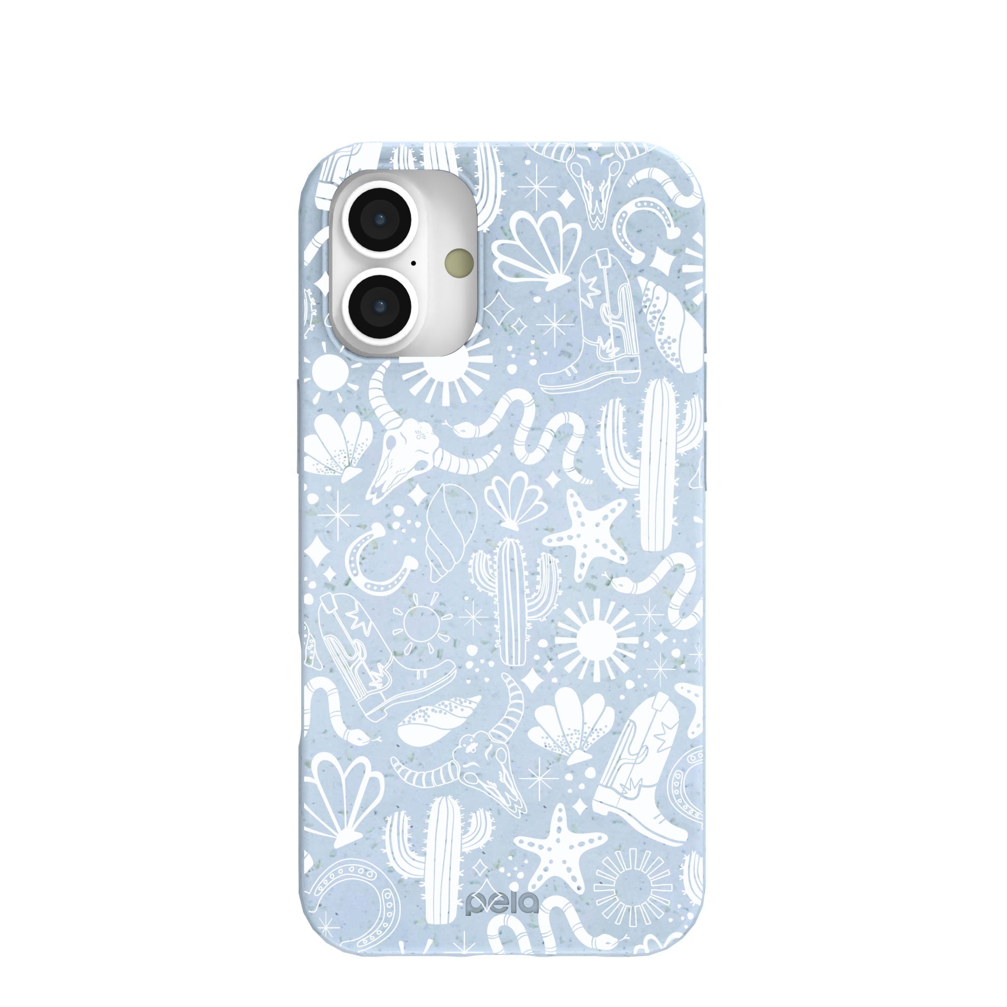 Powder Blue Coastal Rodeo iPhone 16 Plus Case Refurbished - Pela Case refurbished available on Cerqular