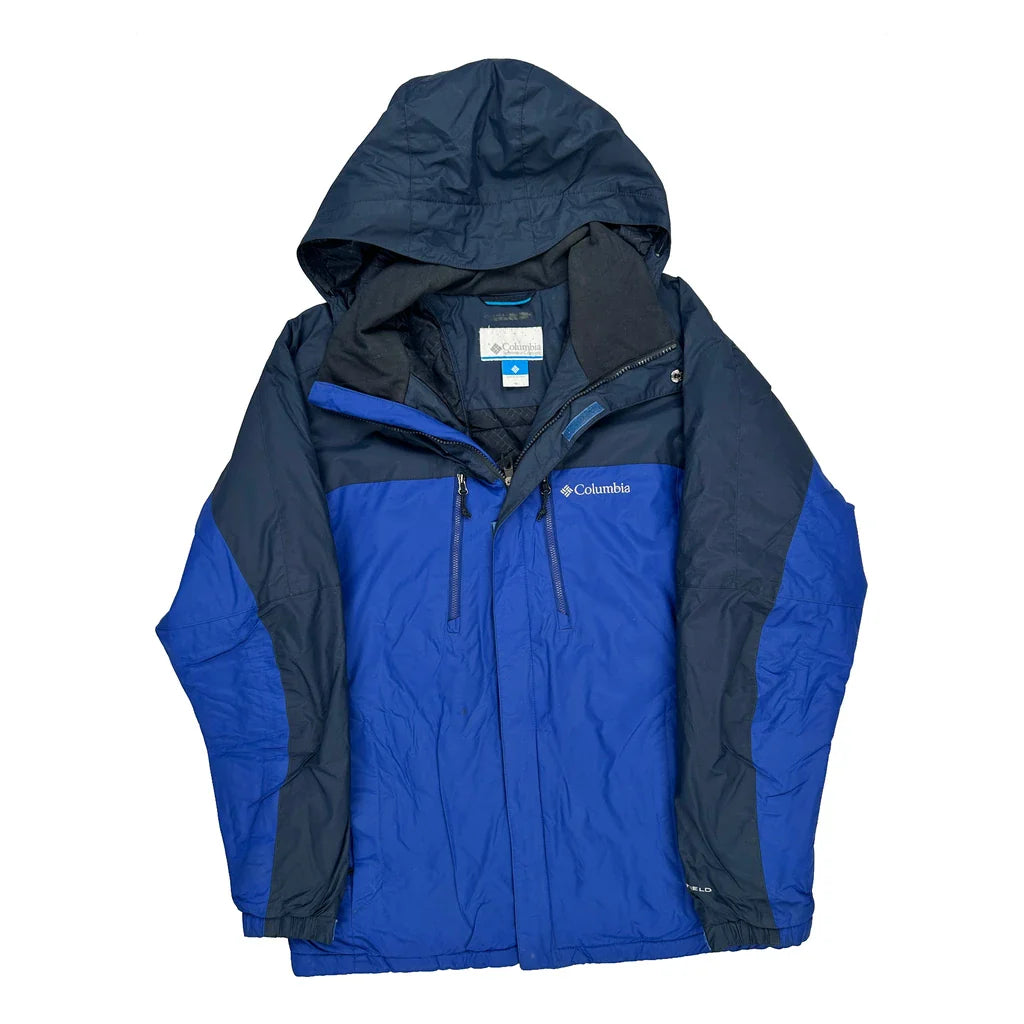 Omni-Shield Columbia Ski Jacket - Medium Blue Polyester Refurbished - Thrifted (note: this is a term often used to describe second- refurbished available on Cerqular