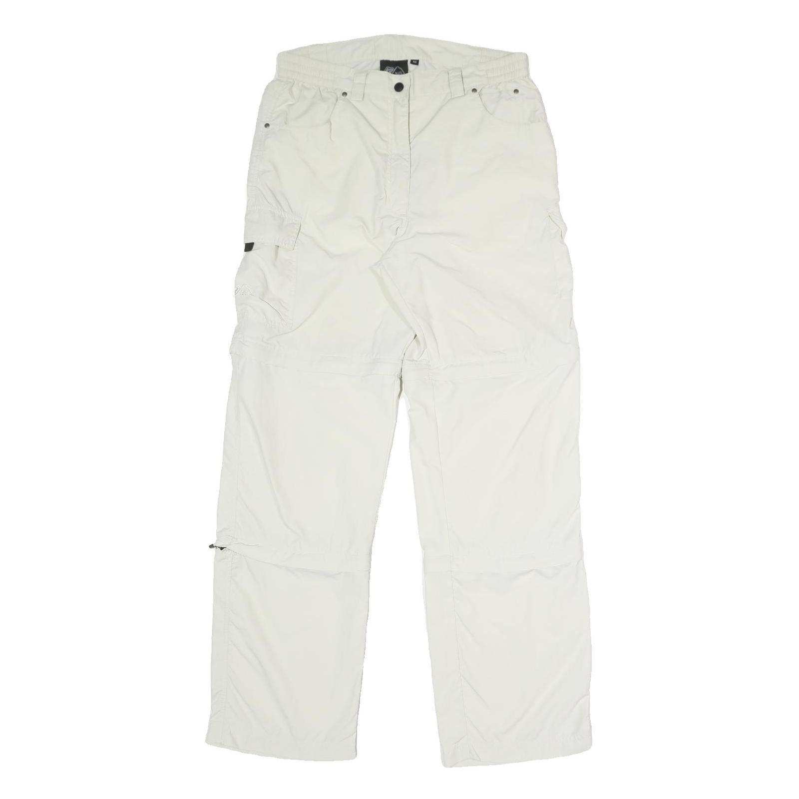 Womens Relaxed White Polyester Blend Cargo Trousers W32 L32 Zip Pocket Casual Refurbished - N/A refurbished available on Cerqular