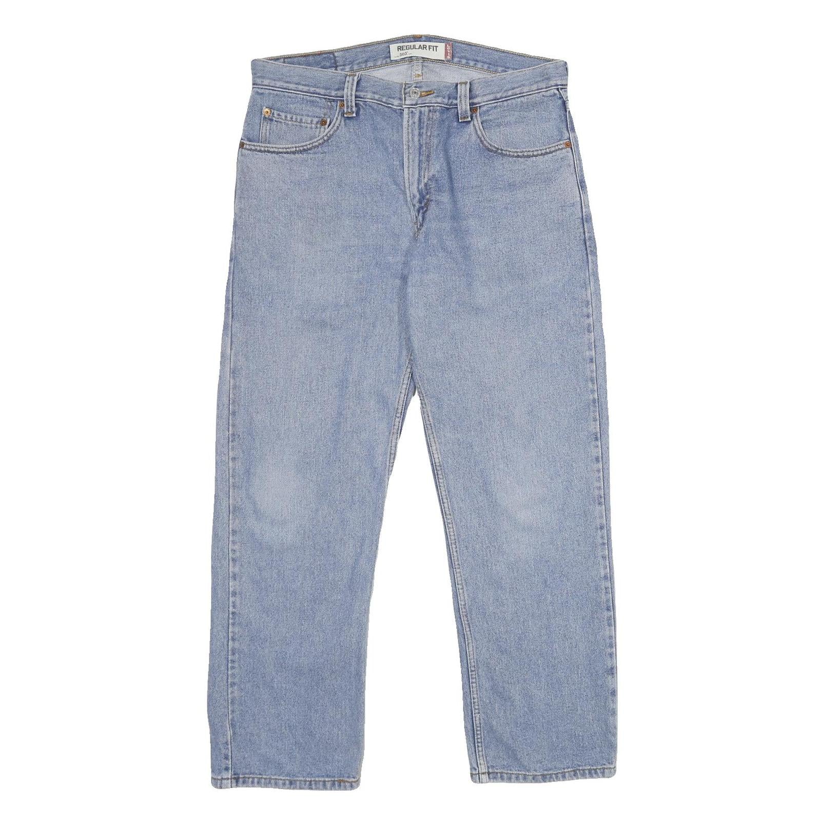 LEVI'S 505 Mens Jeans Blue Regular Straight Denim Medium W34 L30 Classic Zip Refurbished - N/A refurbished available on Cerqular