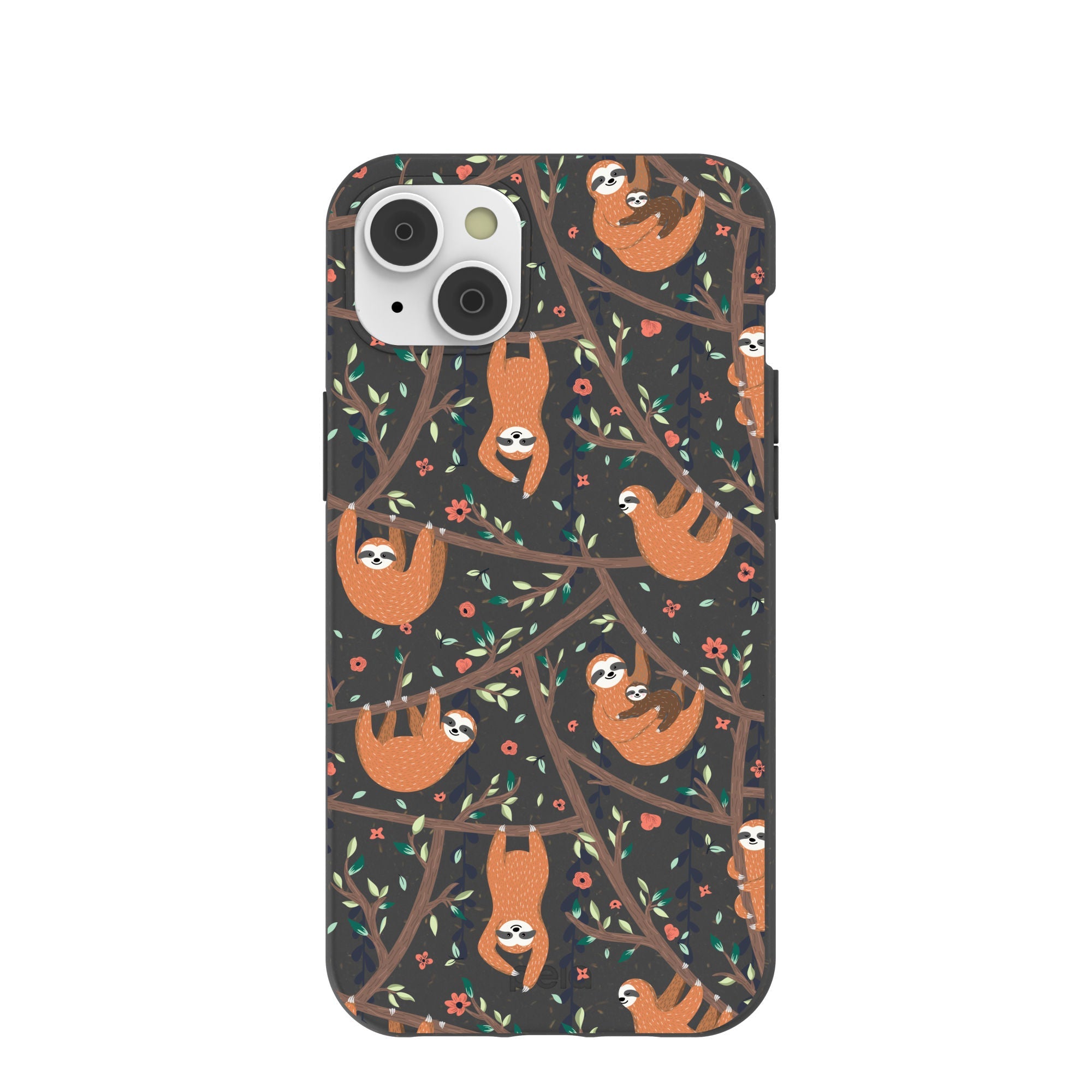 Black Jungle Sloths iPhone 14 Plus Case Refurbished - Pela Case refurbished available on Cerqular