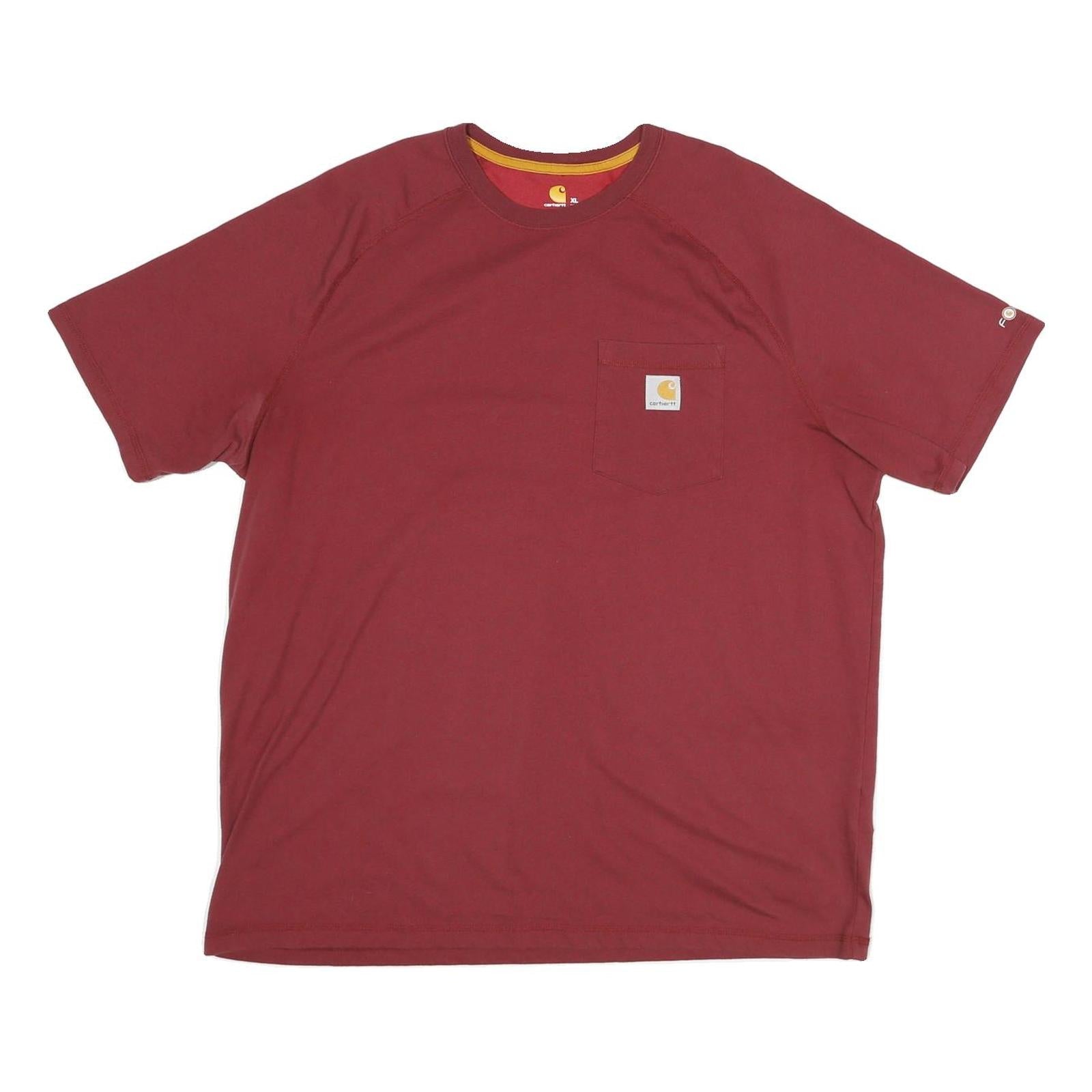 CARHARTT Mens Maroon Pocket T-Shirt XL Short Sleeve Crew Neck Workwear Casual Refurbished - N/A refurbished available on Cerqular
