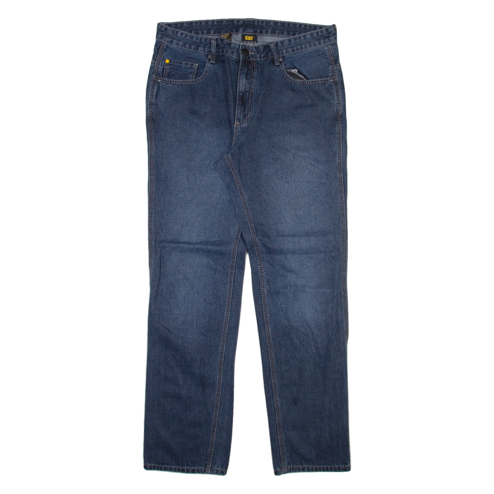 CAT Mens Trousers Blue Regular Straight W36 L34 Refurbished - N/A refurbished available on Cerqular