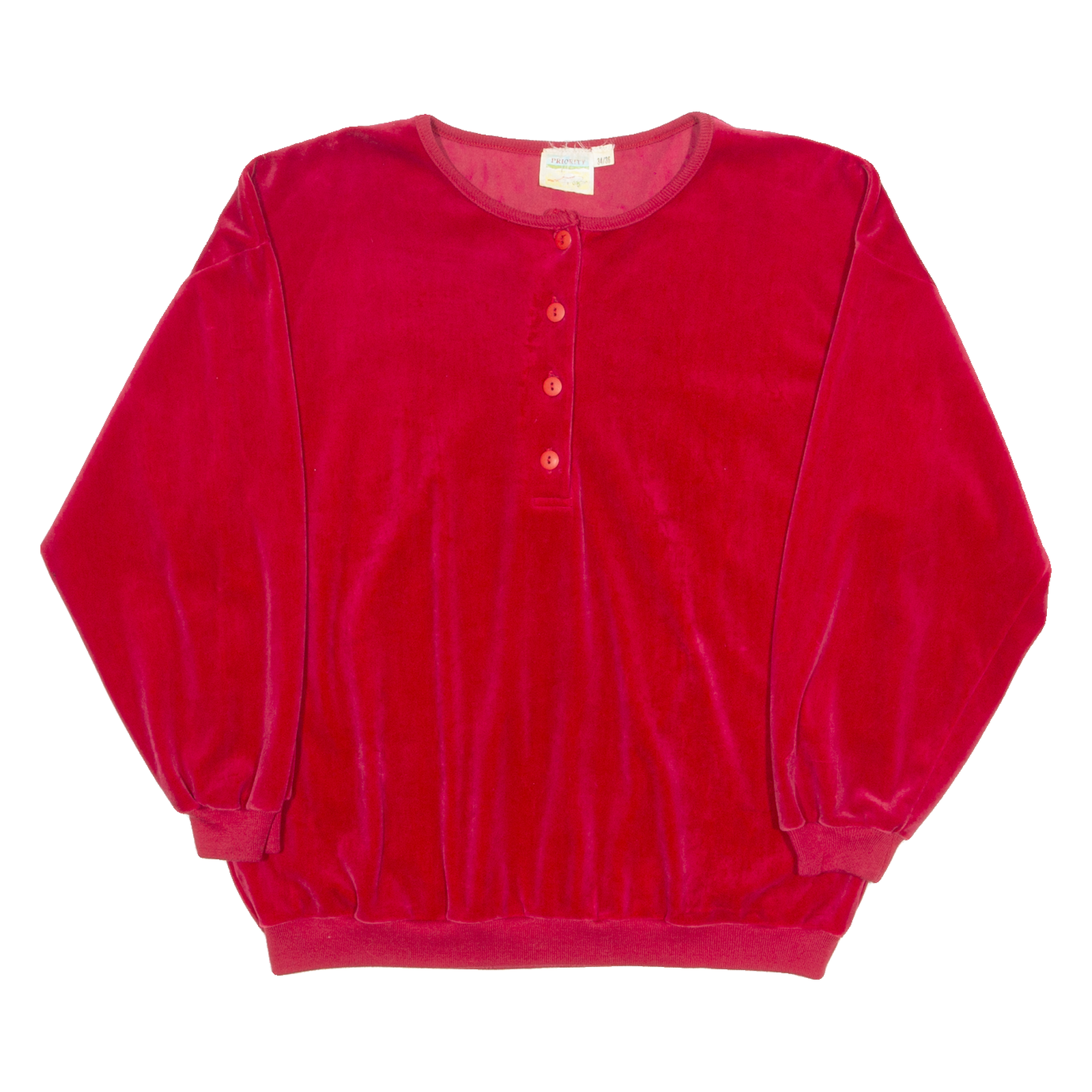 PRIORITY Womens Sweatshirt Red Button Neck S Refurbished - N/A refurbished available on Cerqular