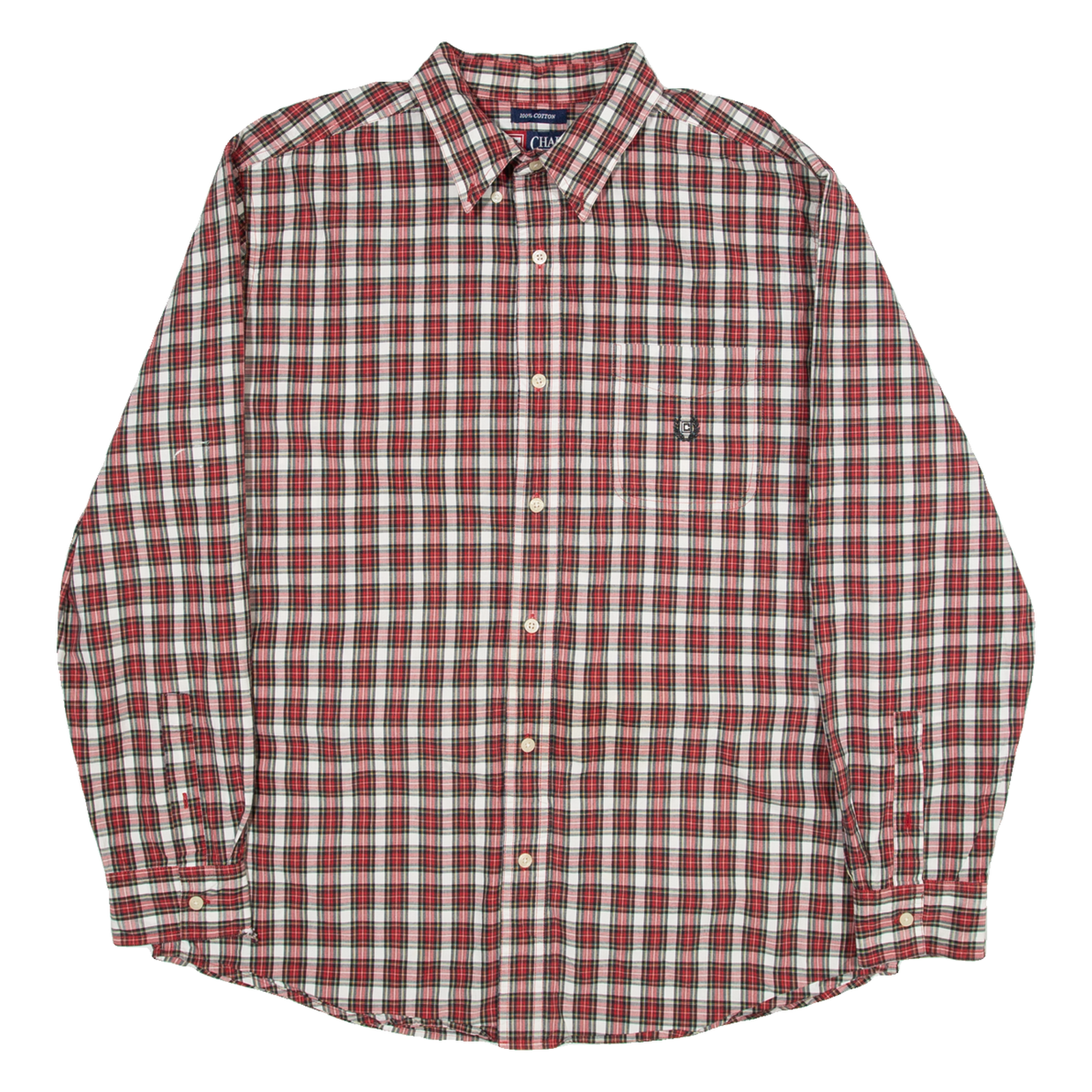 CHAPS Mens Shirt Red Check Long Sleeve L Refurbished - N/A refurbished available on Cerqular