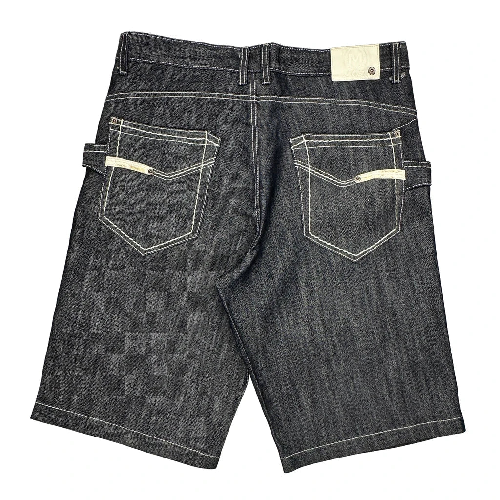 Mw6 Denim Shorts - 36W 11L Dark Wash Cotton Blend Refurbished - Thrifted (note: this is a term often used to describe second- refurbished available on Cerqular