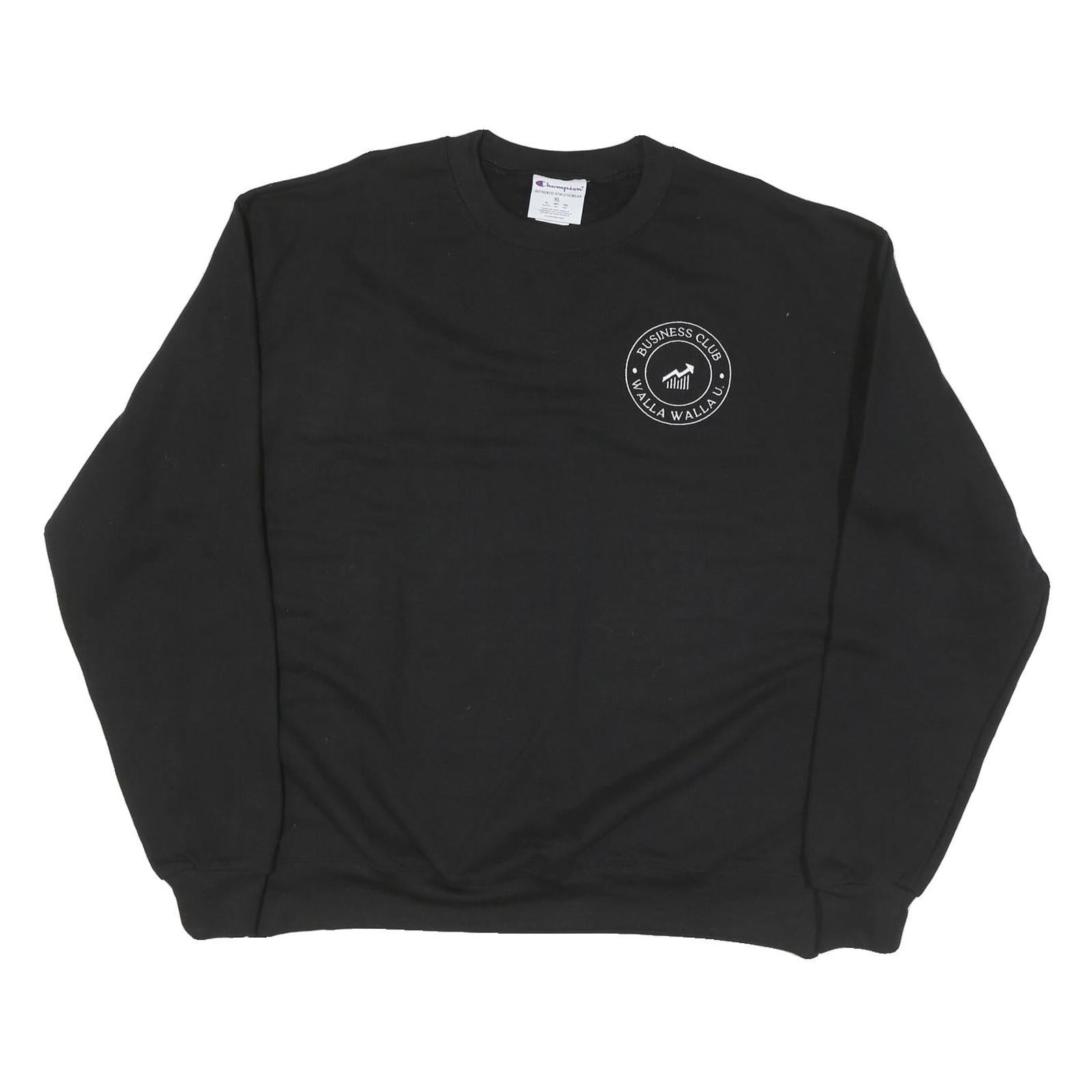 CHAMPION Mens Black Business Club Walla Walla Cotton Blend Crew Neck XL Refurbished - N/A refurbished available on Cerqular