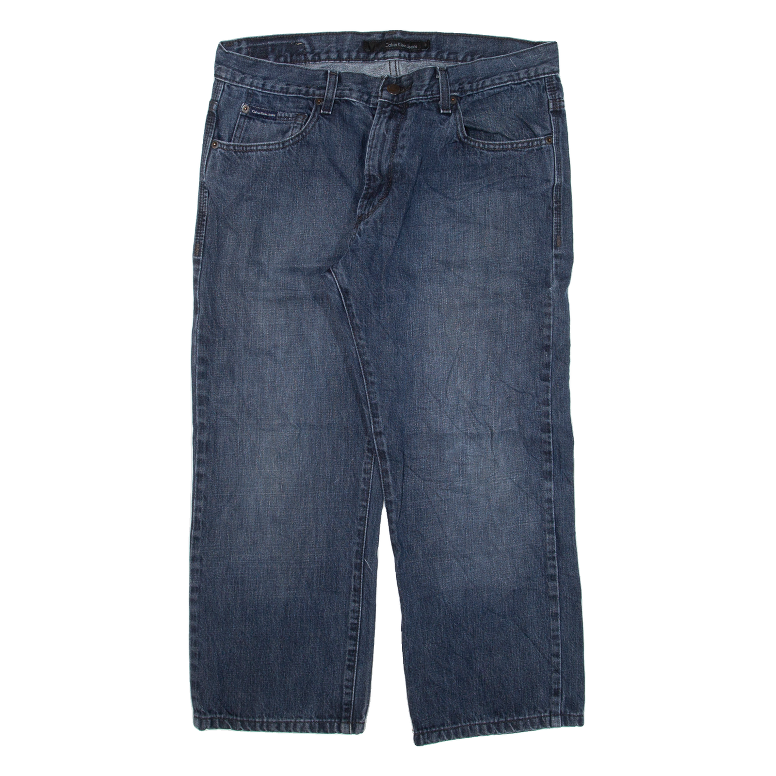 CALVIN KLEIN JEANS Mens Jeans Blue Relaxed Straight W34 L24 Refurbished - N/A refurbished available on Cerqular