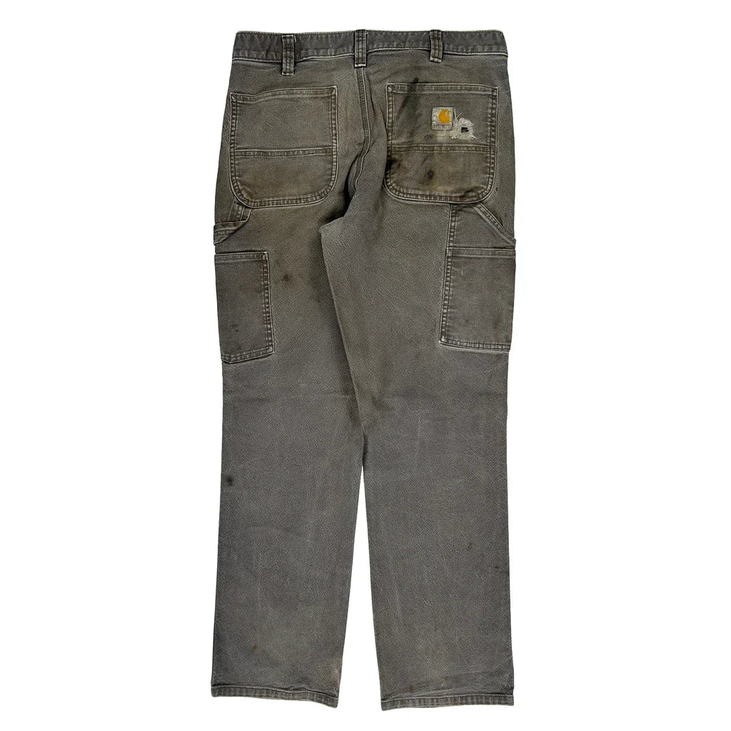Carhartt Carpenter Trousers - 32W 32L Grey Cotton Refurbished - Thrifted (note: this is a term often used to describe second- refurbished available on Cerqular