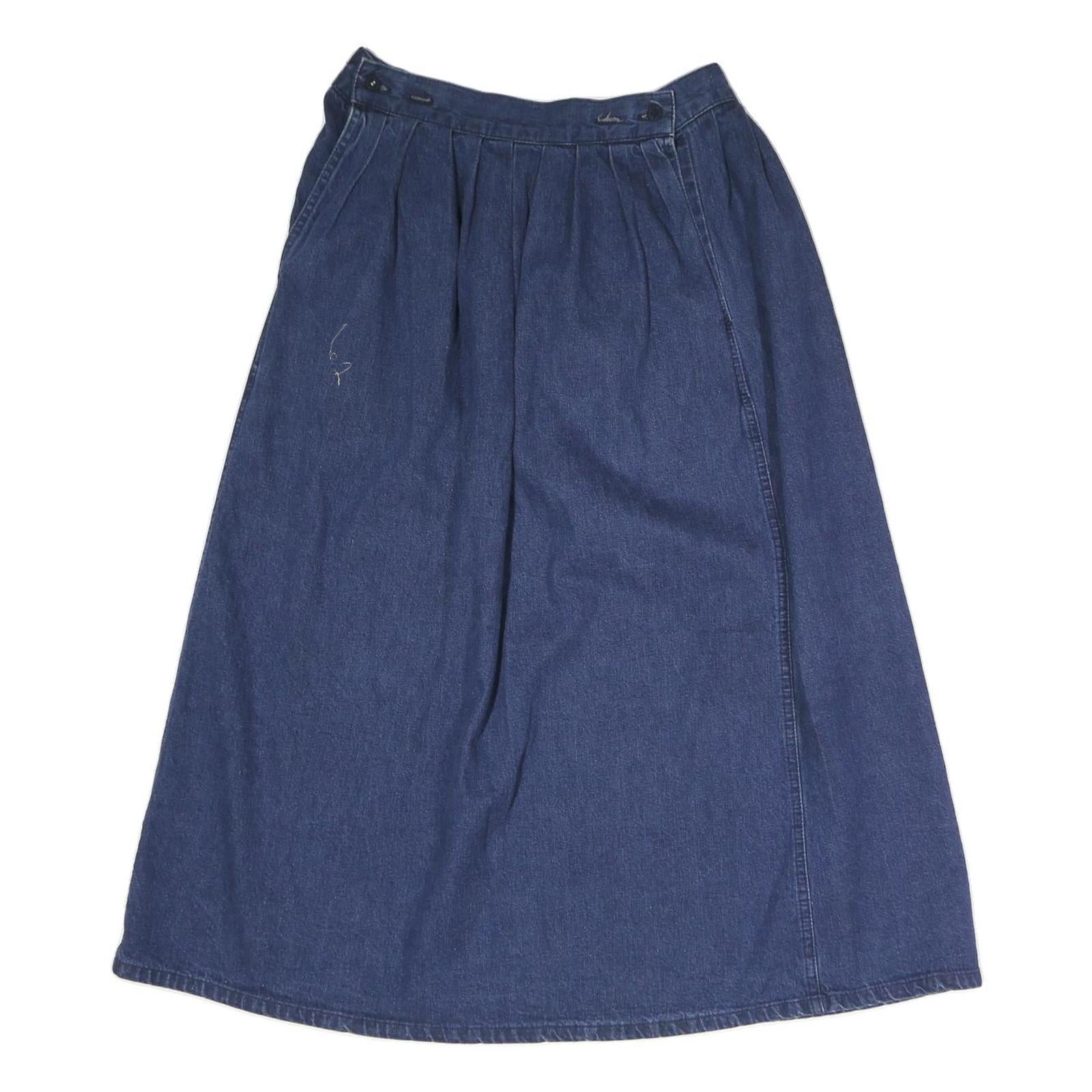 CALVIN KLEIN Womens Blue Denim A-Line Midi Cotton Blend Skirt UK 6 Casual Refurbished - N/A refurbished available on Cerqular