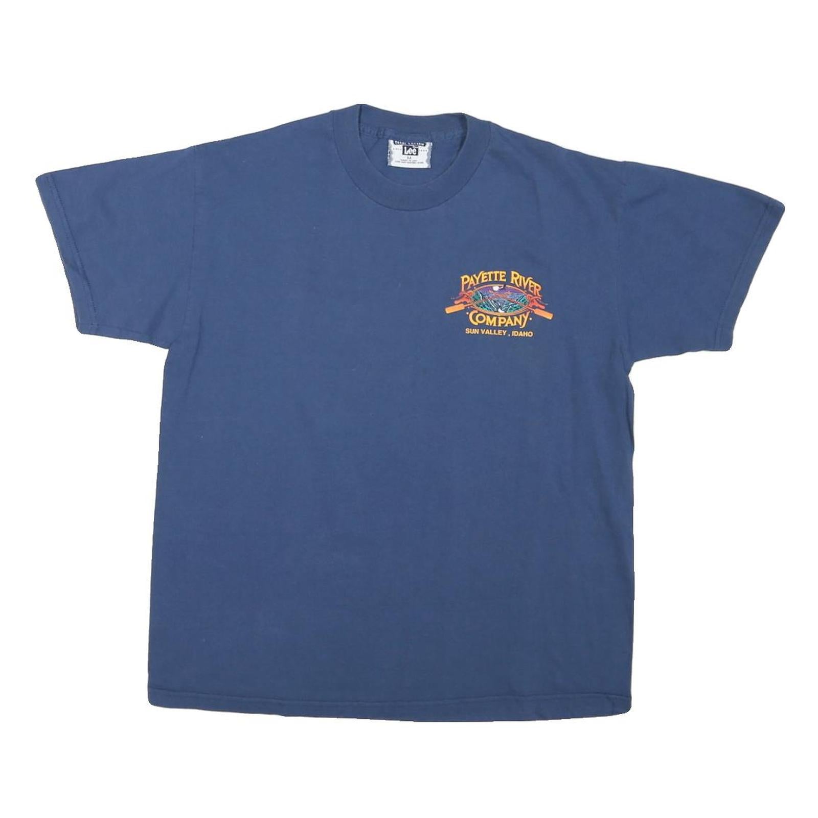 LEE Mens Blue Payette River Company Graphic Crew Neck T-Shirt M Short Sleeve Refurbished - N/A refurbished available on Cerqular
