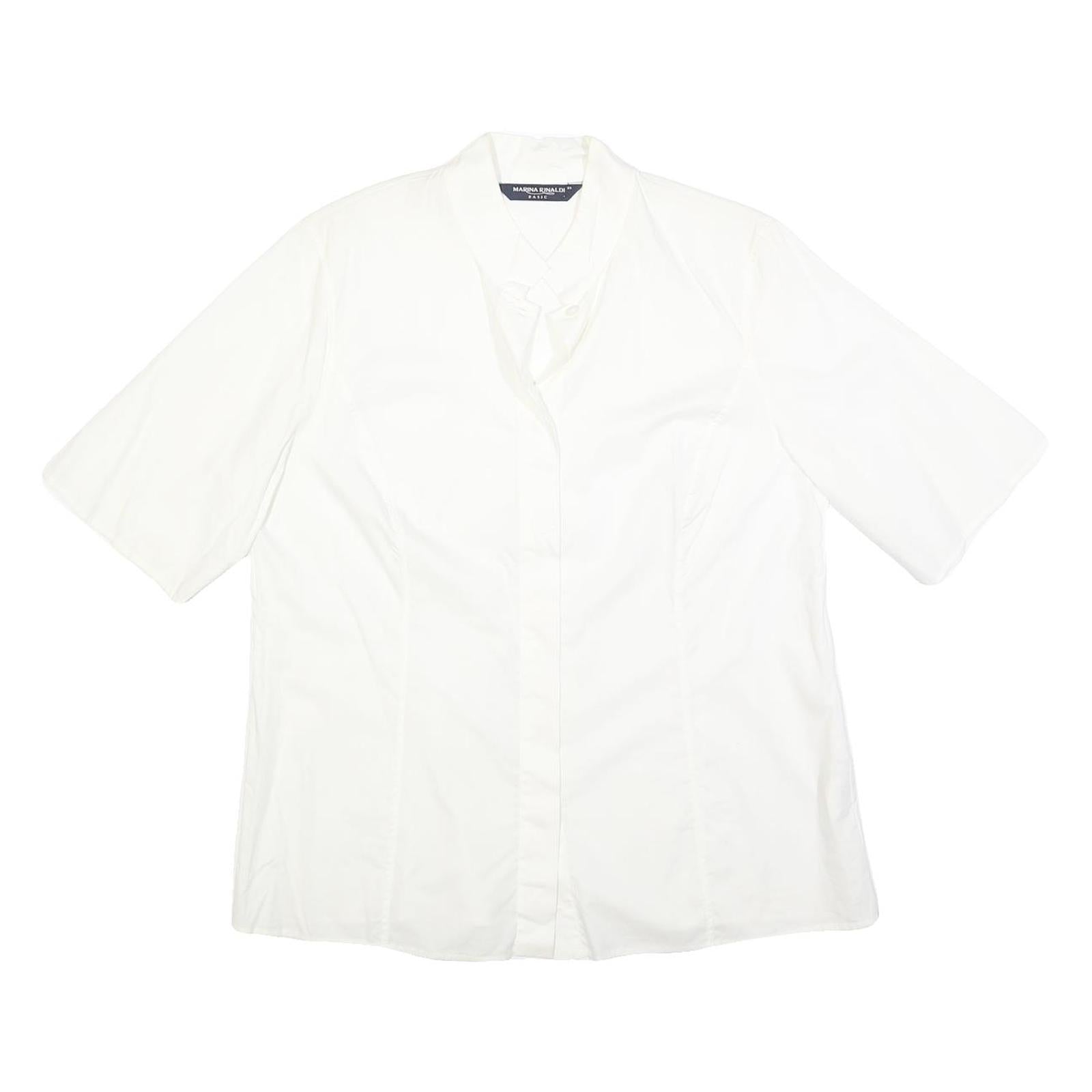 MARINA RINALDI Womens White Shirt L Cotton Blend Stylish Button Shirt Refurbished - N/A refurbished available on Cerqular