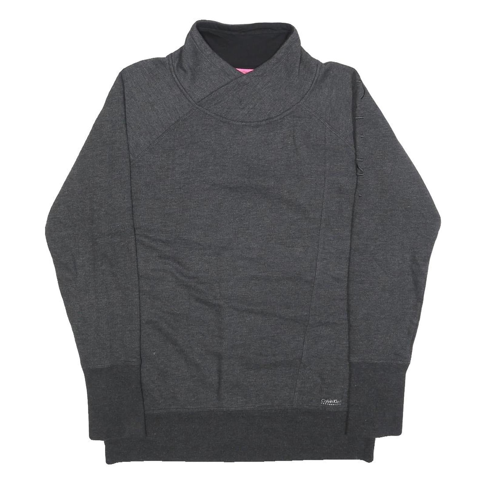 CALVIN KLEIN PERFORMANCE Womens Grey Crew Neck L Cotton Blend Sweatshirt Refurbished - N/A refurbished available on Cerqular