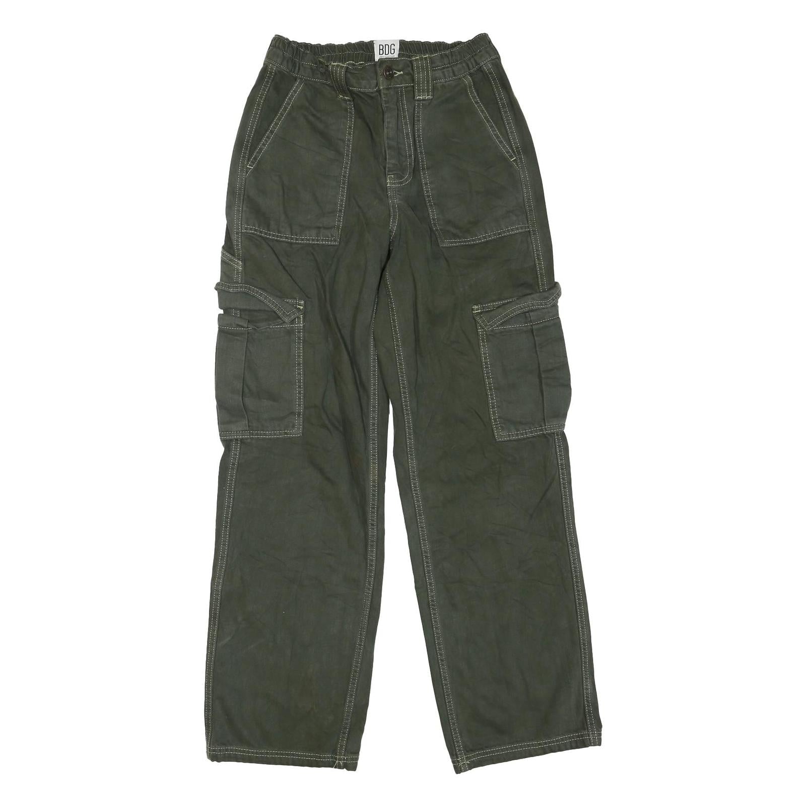 BDG Womens Regular Green Cargo Denim Jeans W26 L29 Utility Pockets Zip Refurbished - N/A refurbished available on Cerqular