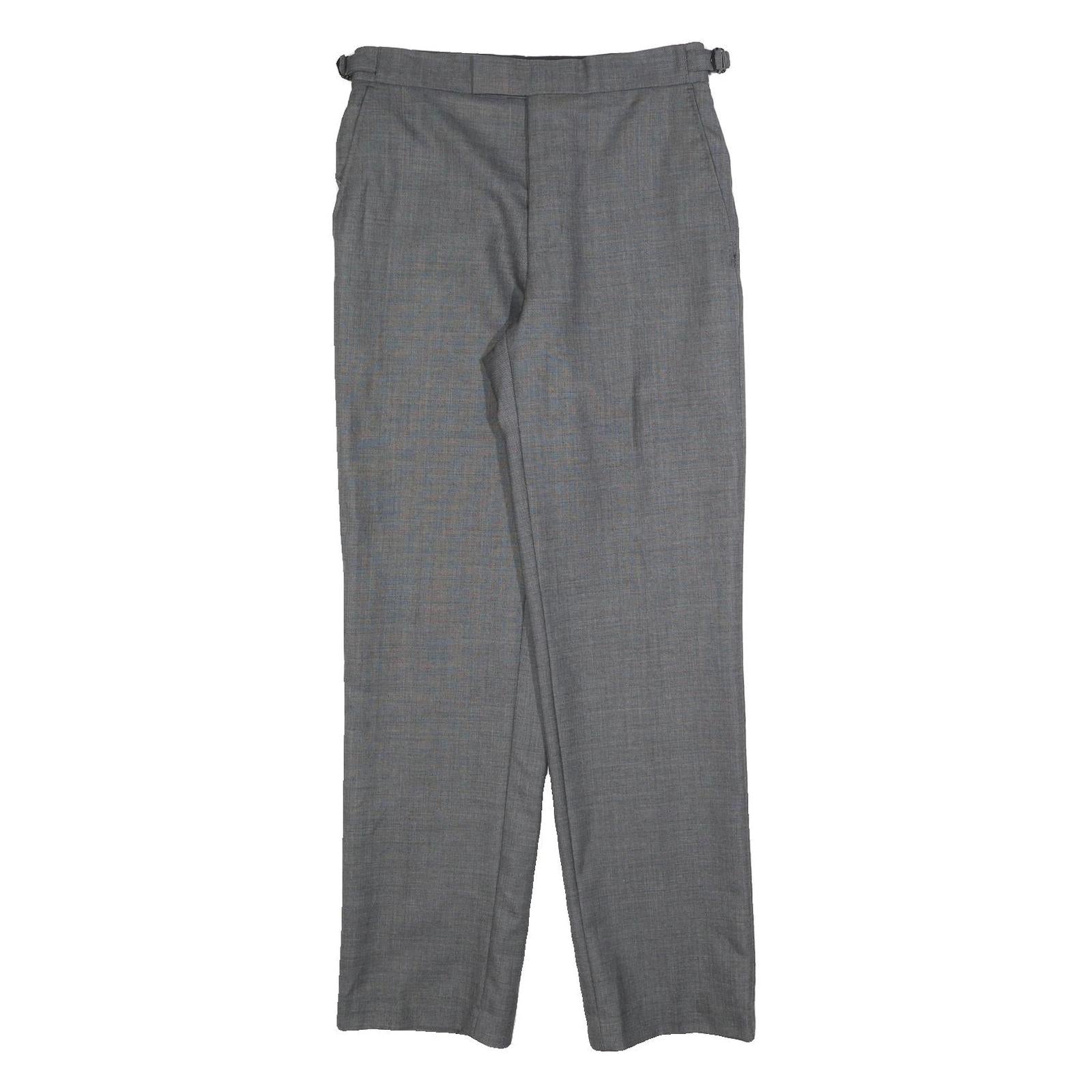 ROCHAS Mens Grey Regular Fit Straight Leg Trousers W30 L32 Formal Classic Refurbished - N/A refurbished available on Cerqular