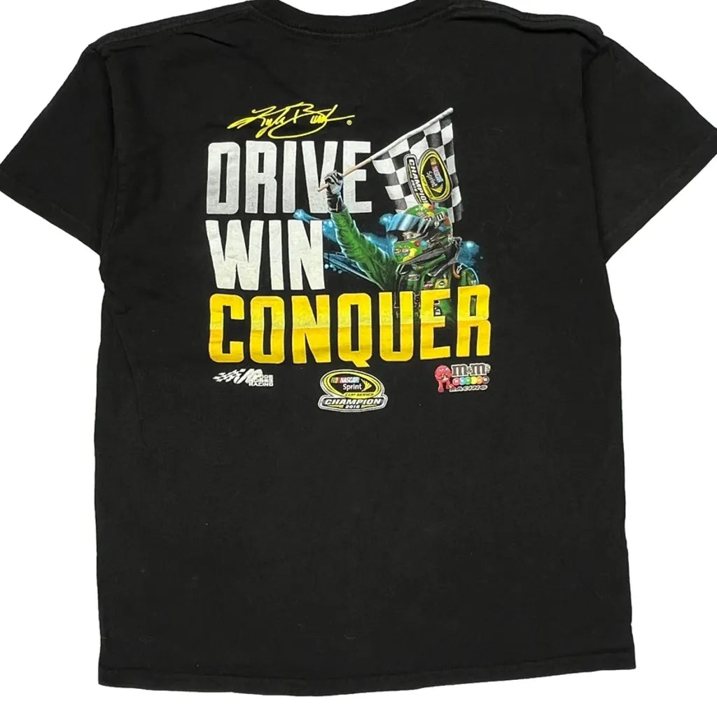 Age 12-13 2015 Nascar Sprint Cup Series Champion Nascar T-Shirt - Large Black Cotton Refurbished - Thrifted (note: this is a term often used to describe second- refurbished available on Cerqular