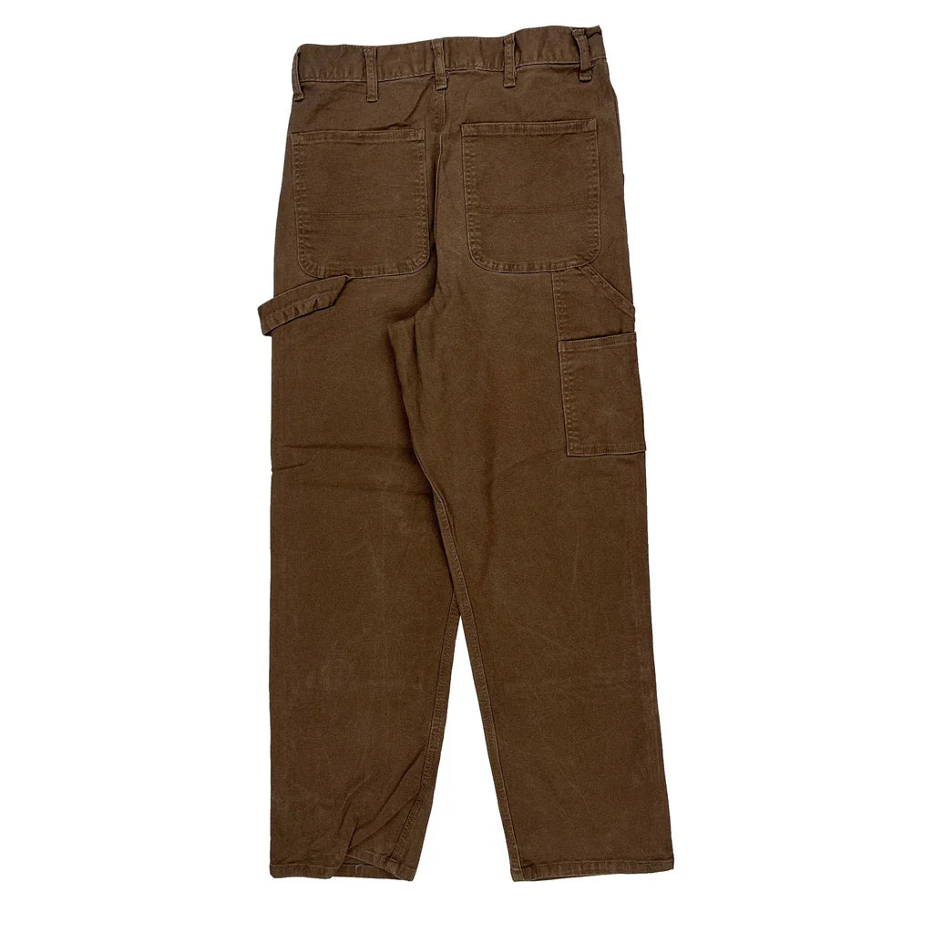Unbranded Carpenter Trousers - 30W 30L Brown Cotton Refurbished - Thrifted (note: this is a term often used to describe second- refurbished available on Cerqular