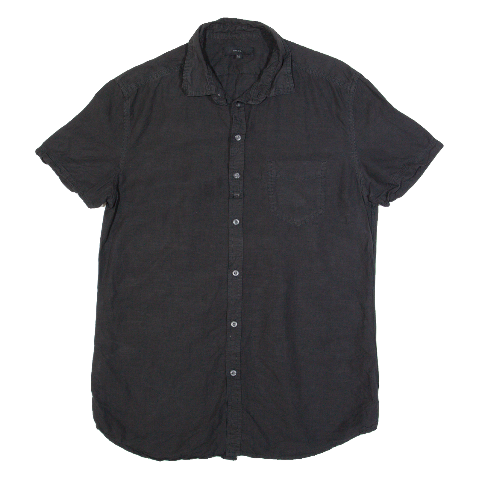 DIESEL Mens Plain Shirt Black M Refurbished - N/A refurbished available on Cerqular