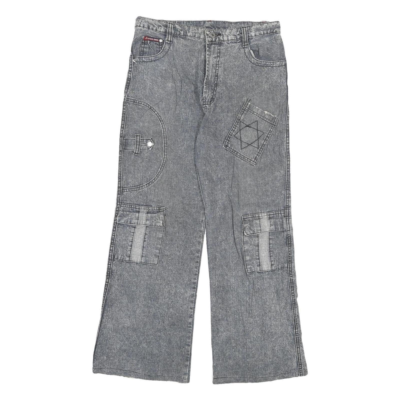 Buy XIALONG Mens Relaxed Cotton Blend Jeans W30 L27 Grey Patchwork Zip Closure Refurbished - $16.89 XIALONG Mens Relaxed Cotton Blend Jeans W30 L27 Grey Patchwork Zip Closure Refurbished - N/A refurbished available on Cerqular
