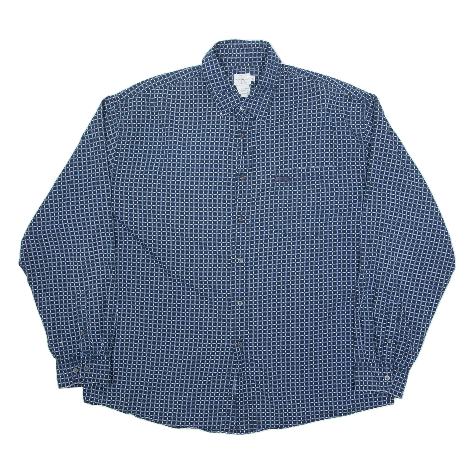 CALVIN KLEIN JEANS Mens Shirt Blue Check Long Sleeve XL Refurbished - N/A refurbished available on Cerqular
