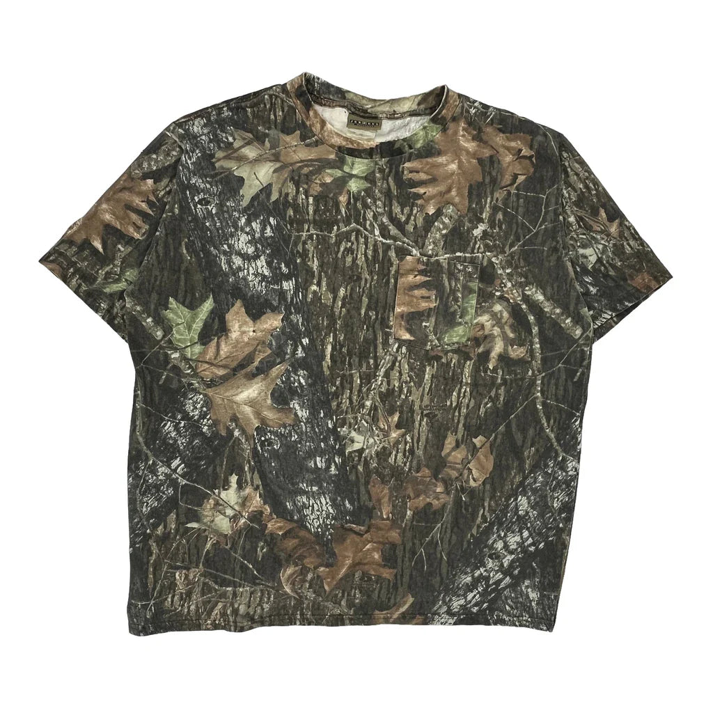 Jerzees Camo T-Shirt - 2XL Green Cotton Refurbished - Thrifted (note: this is a term often used to describe second- refurbished available on Cerqular