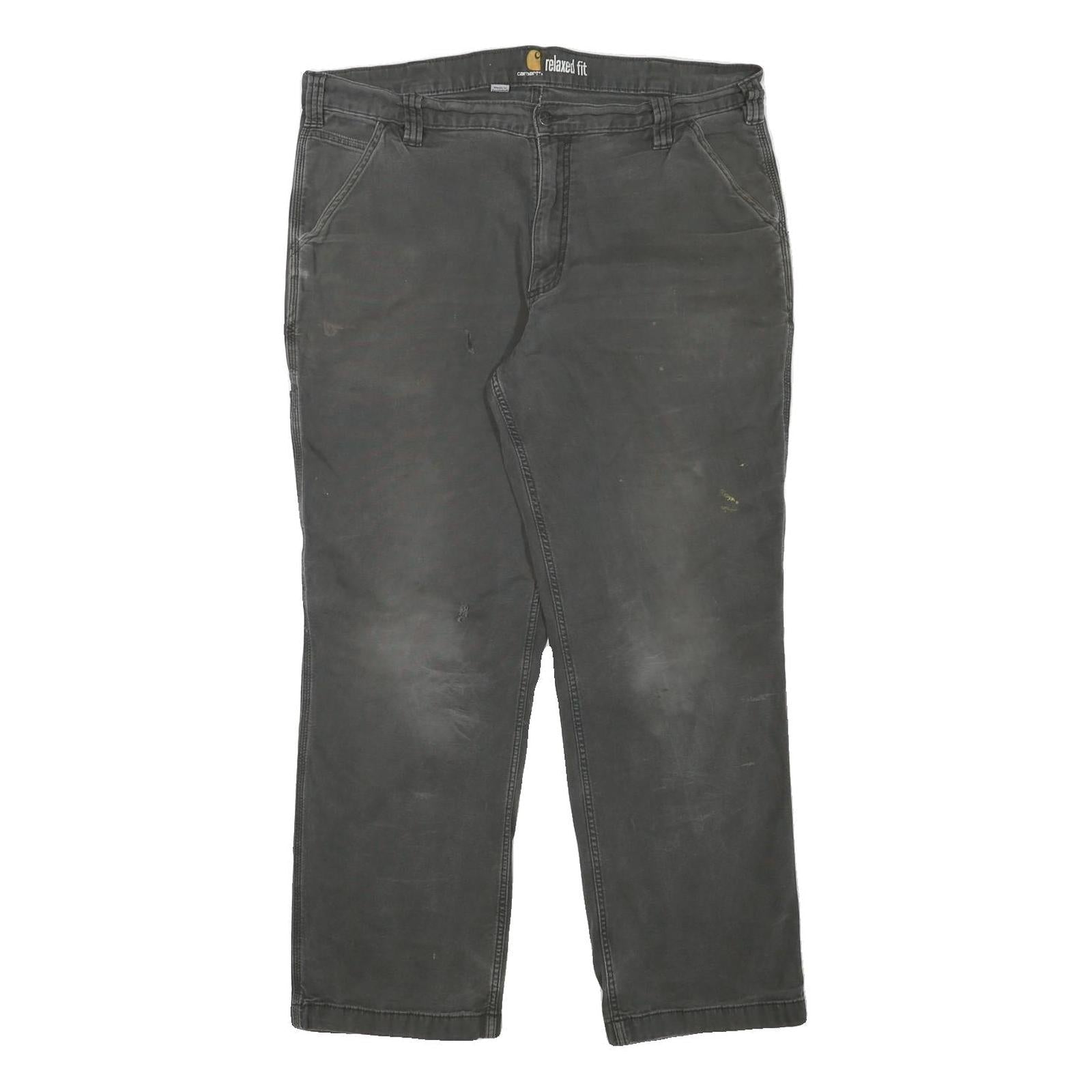 CARHARTT Mens Relaxed Fit Black Cotton Blend Trousers W38 L29 Workwear Utility Refurbished - N/A refurbished available on Cerqular