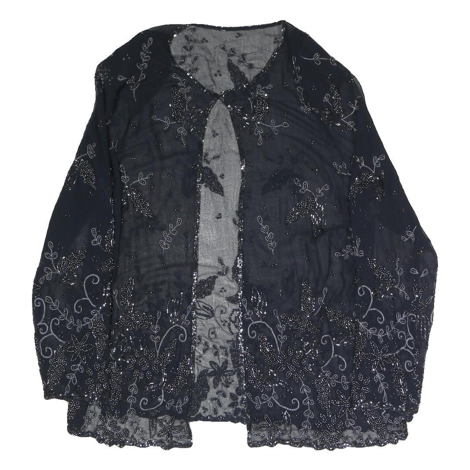 Buy Womens Black Embroidered Beaded Sheer Jacket L Woven Elegant Detailed Refurbished - $48.09 Womens Black Embroidered Beaded Sheer Jacket L Woven Elegant Detailed Refurbished - N/A refurbished available on Cerqular