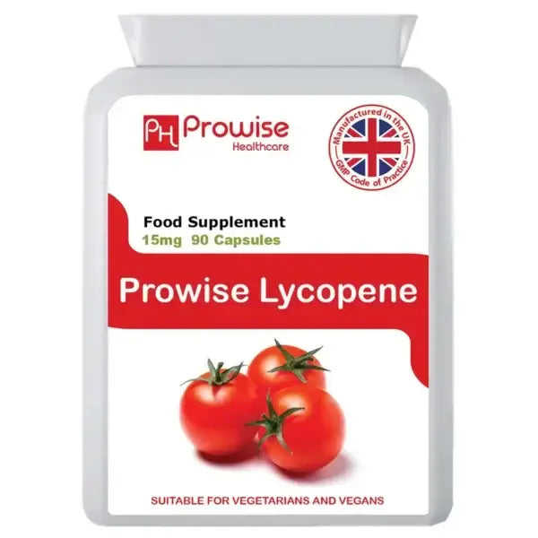 Lycopene 10% Beadlet 15mg 90 Capsules - UK Manufactured | GMP Standards | Suitable for Vegetarians and Vegans Refurbished - Prowise Healthcare refurbished available on Cerqular